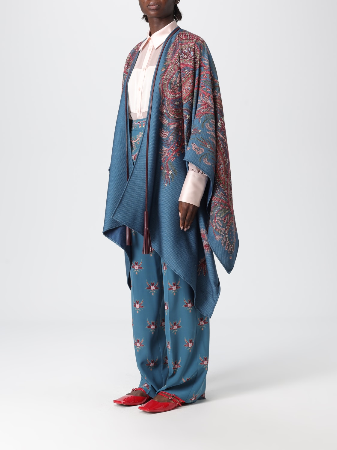 ETRO COAT: Cape woman Etro, Gnawed Blue - Img 4