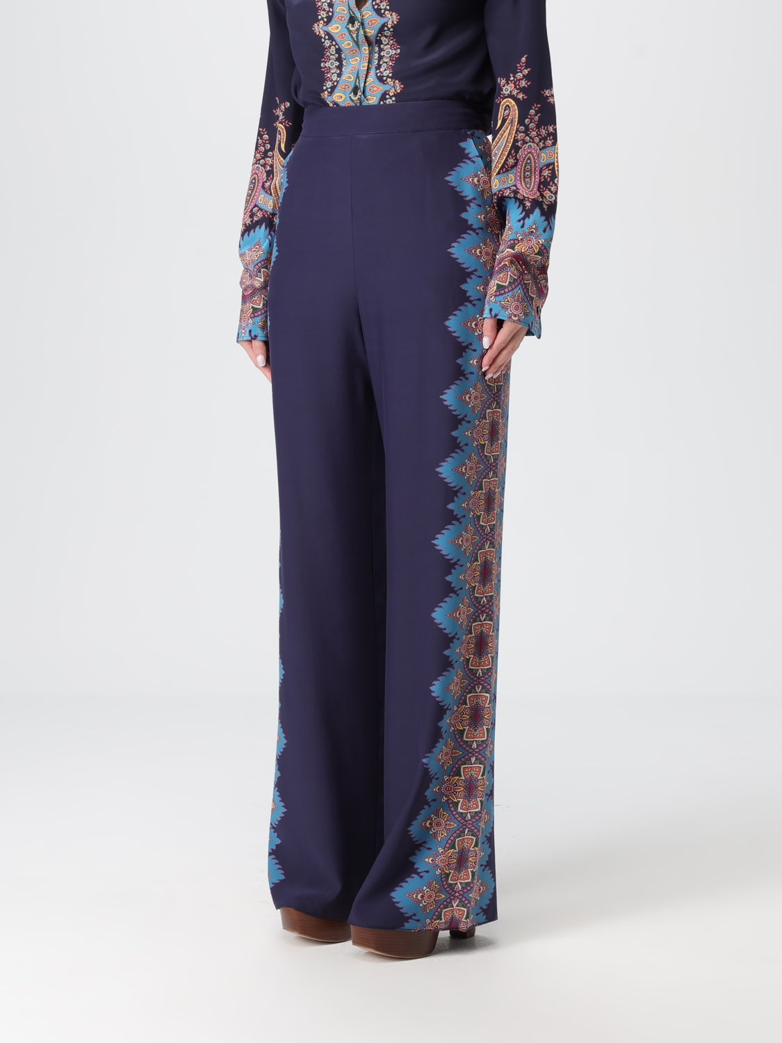 ETRO PANTS: Pants woman Etro, Blue - Img 4