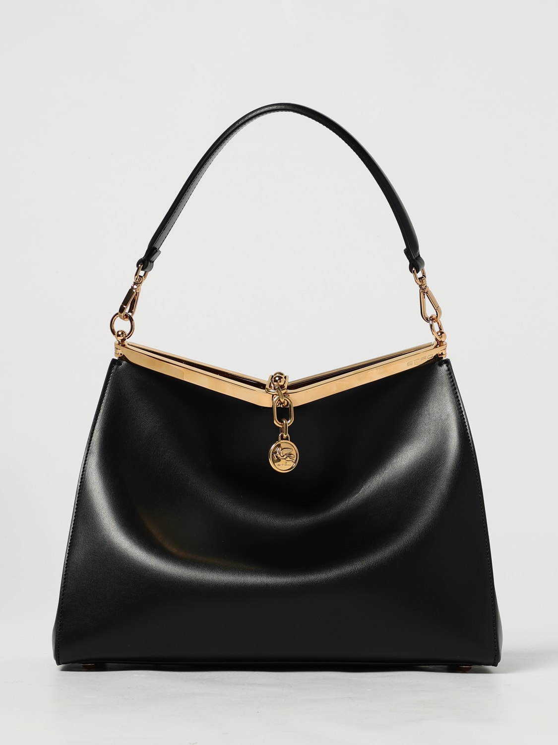 ETRO BORSA A SPALLA: Borsa Vela Large Etro in pelle , Nero - Img 1