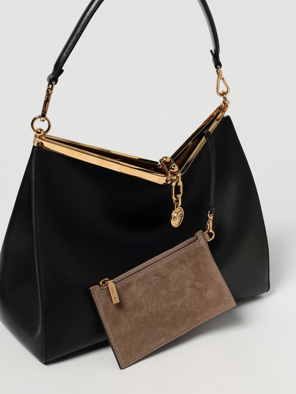 ETRO BORSA A SPALLA: Borsa Vela Large Etro in pelle , Nero - Img 4