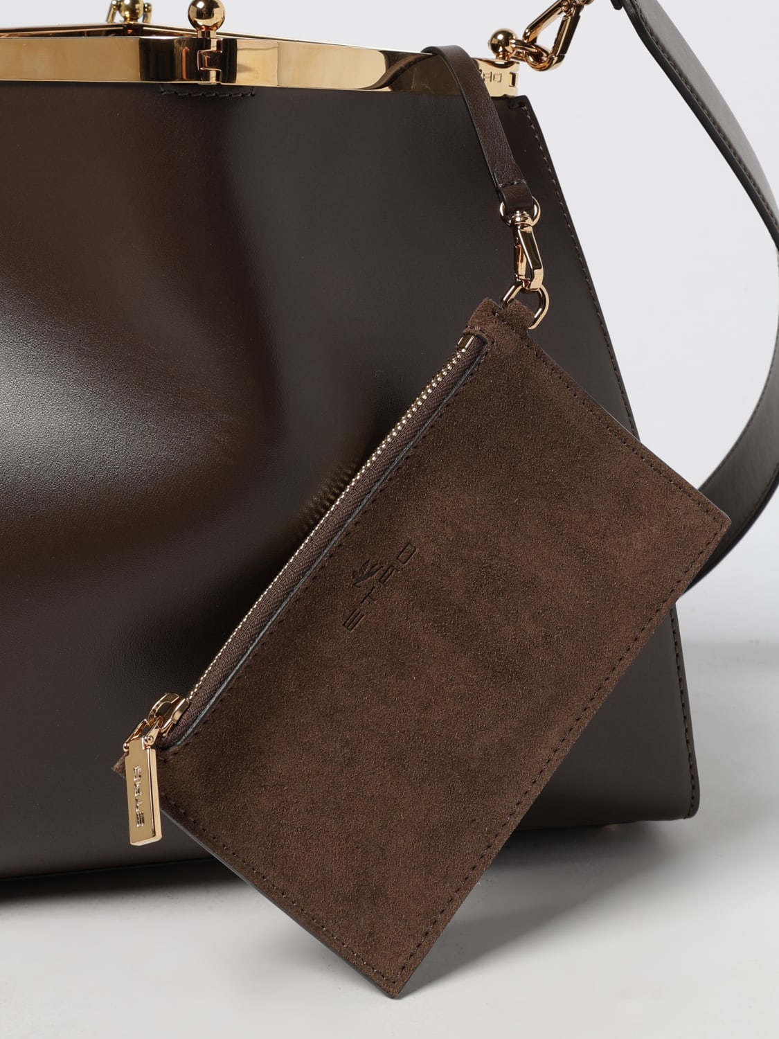 ETRO BORSA A SPALLA: Borsa Vela Large Etro in pelle , Marrone - Img 4