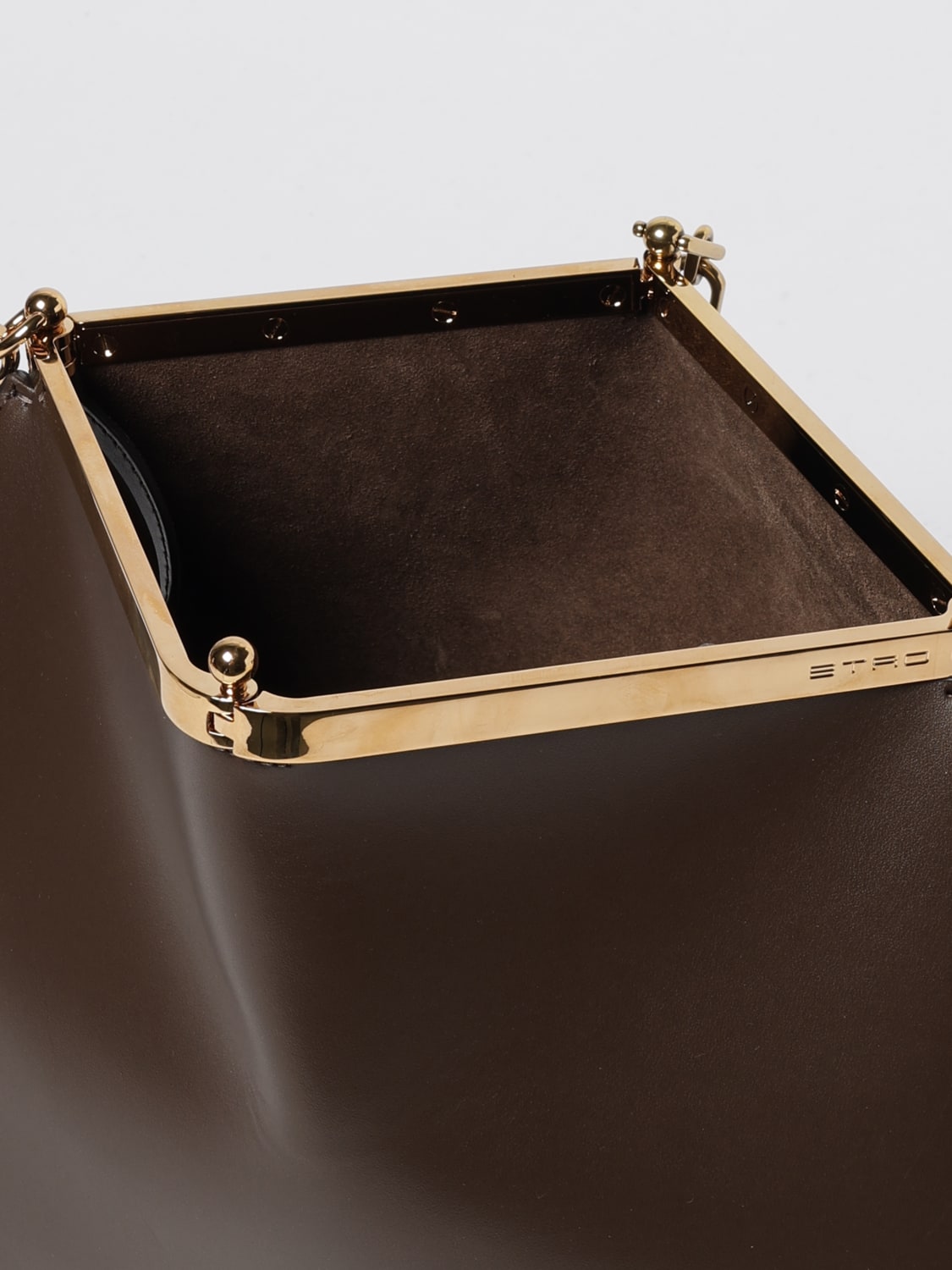 ETRO BORSA A SPALLA: Borsa Vela Large Etro in pelle , Marrone - Img 5