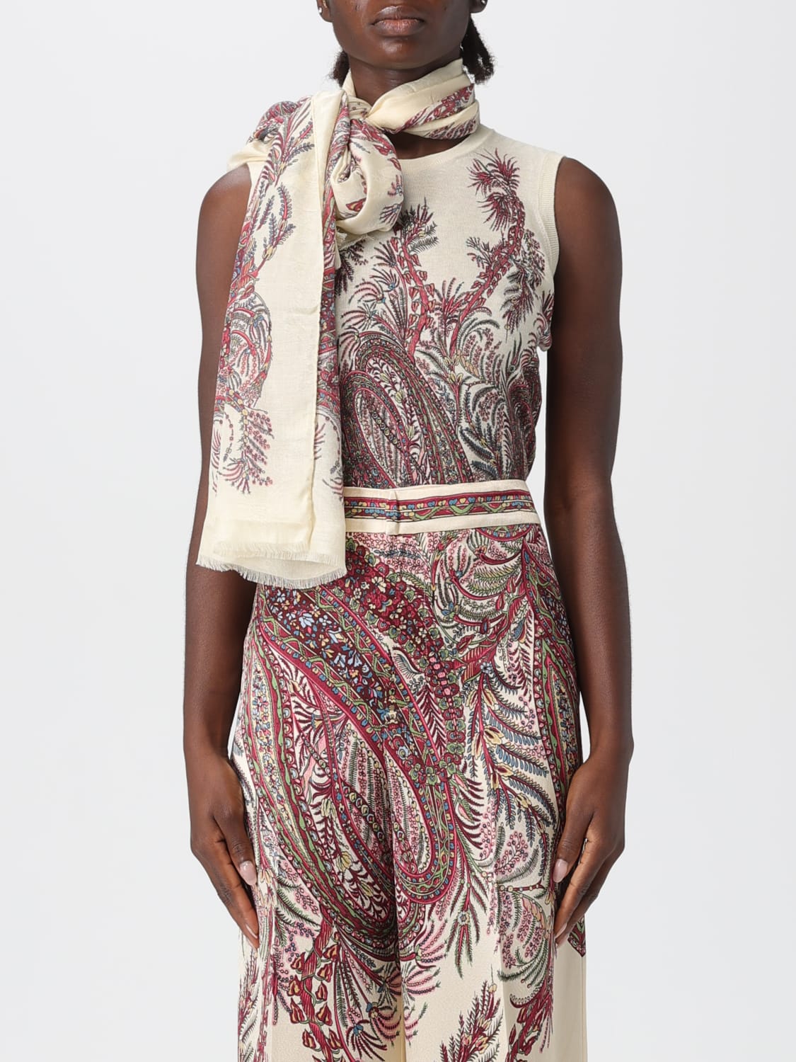 ETRO SCARF: Scarf woman Etro, Yellow Cream - Img 2