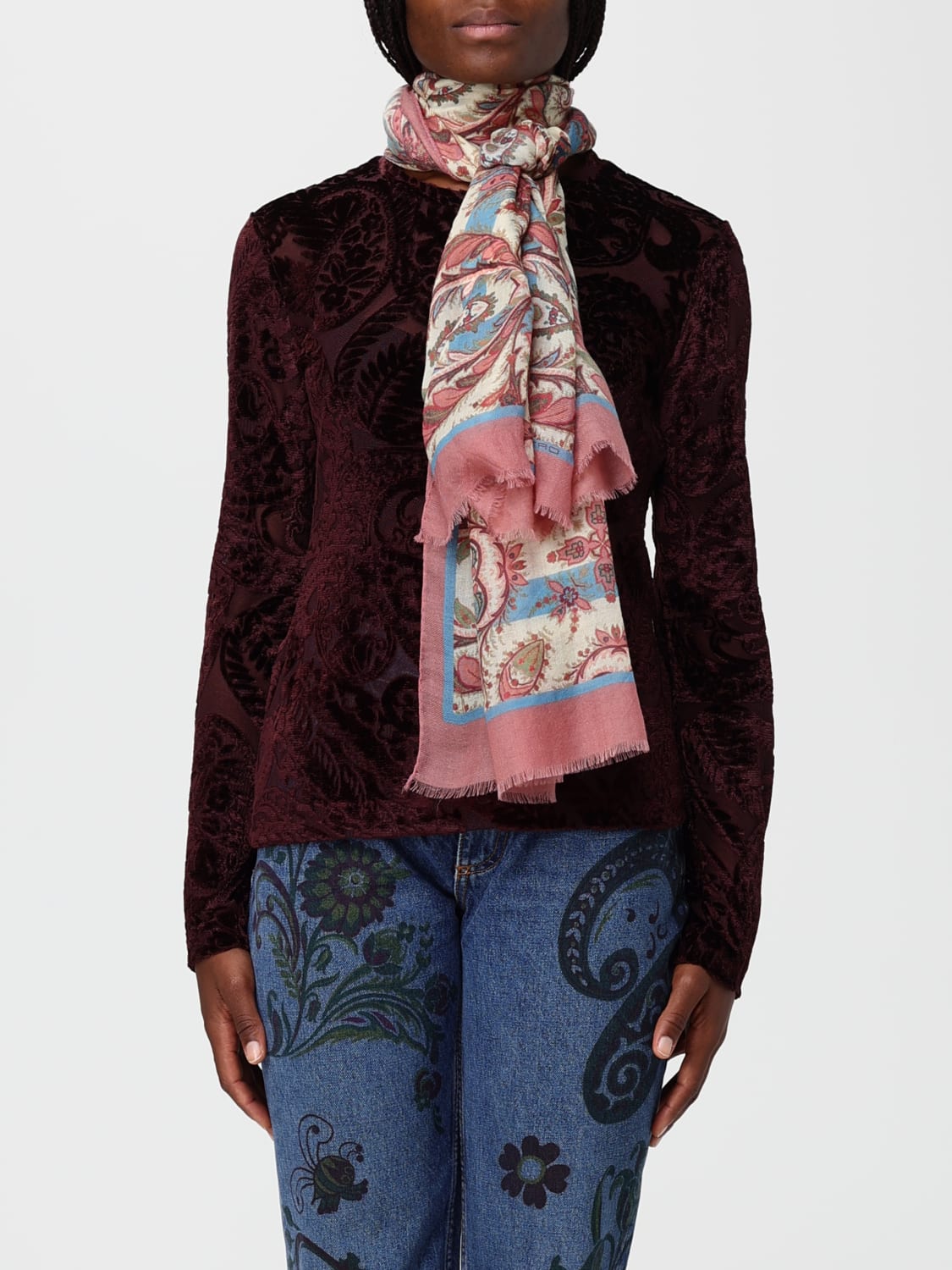 ETRO BUFANDA: Bufanda mujer Etro, Beige - Img 2