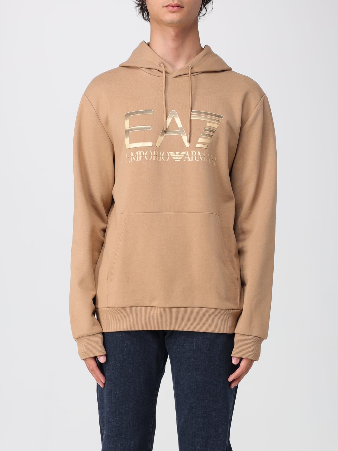 EA7 スウェットシャツ: スウェットシャツ メンズ Ea7, ベージュ - Img 1