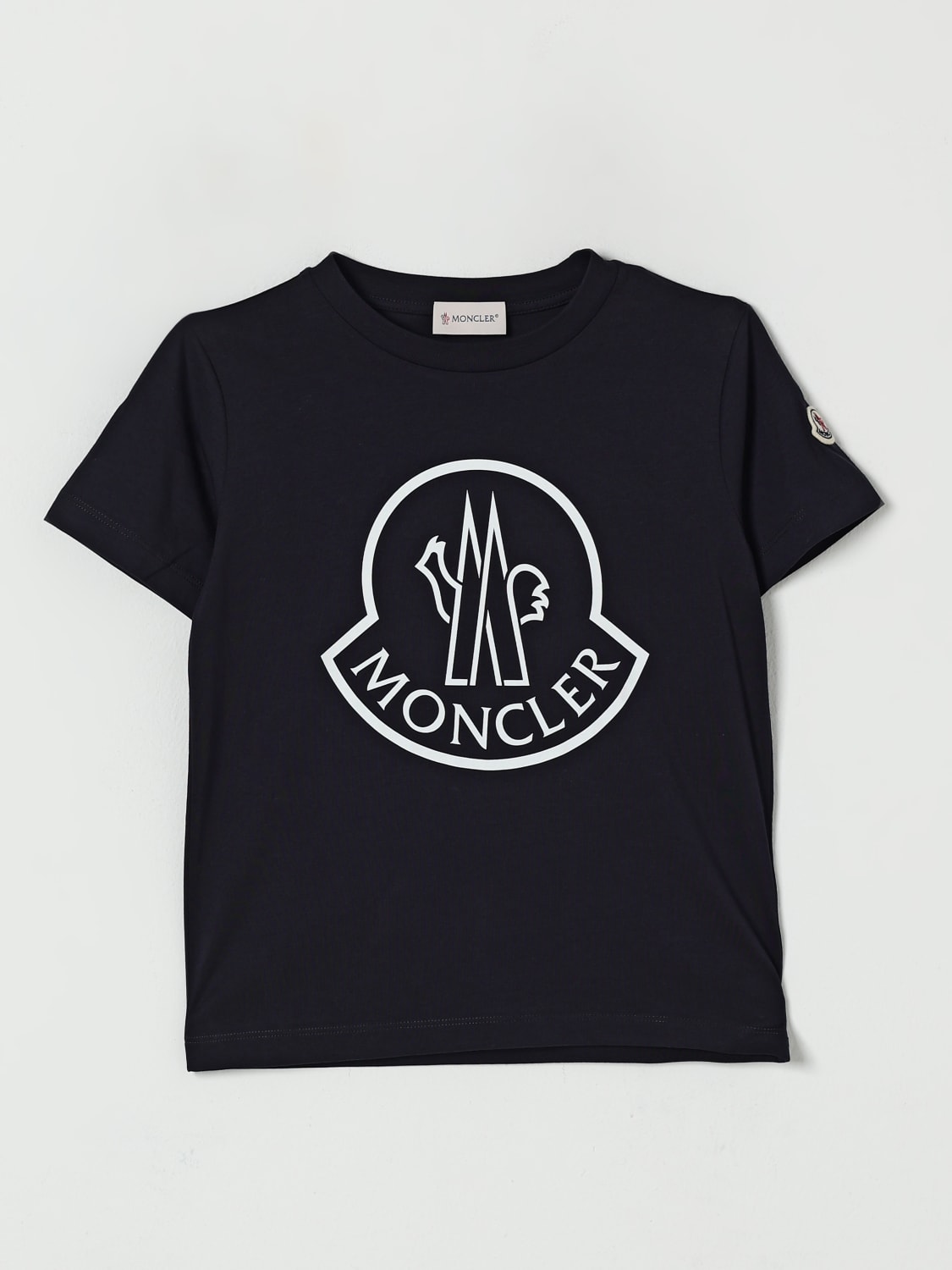 MONCLER T-SHIRT: T-shirt kids Moncler, Navy - Img 1