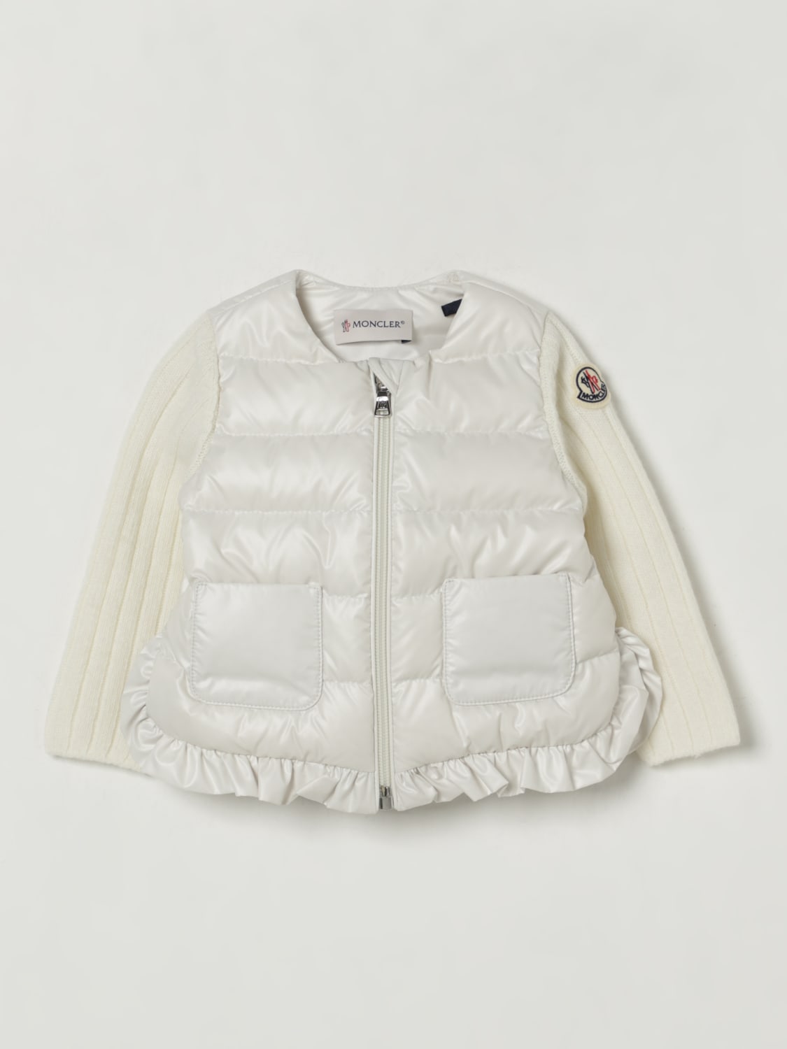 MONCLER JACKET: Jacket kids Moncler, Beige - Img 1