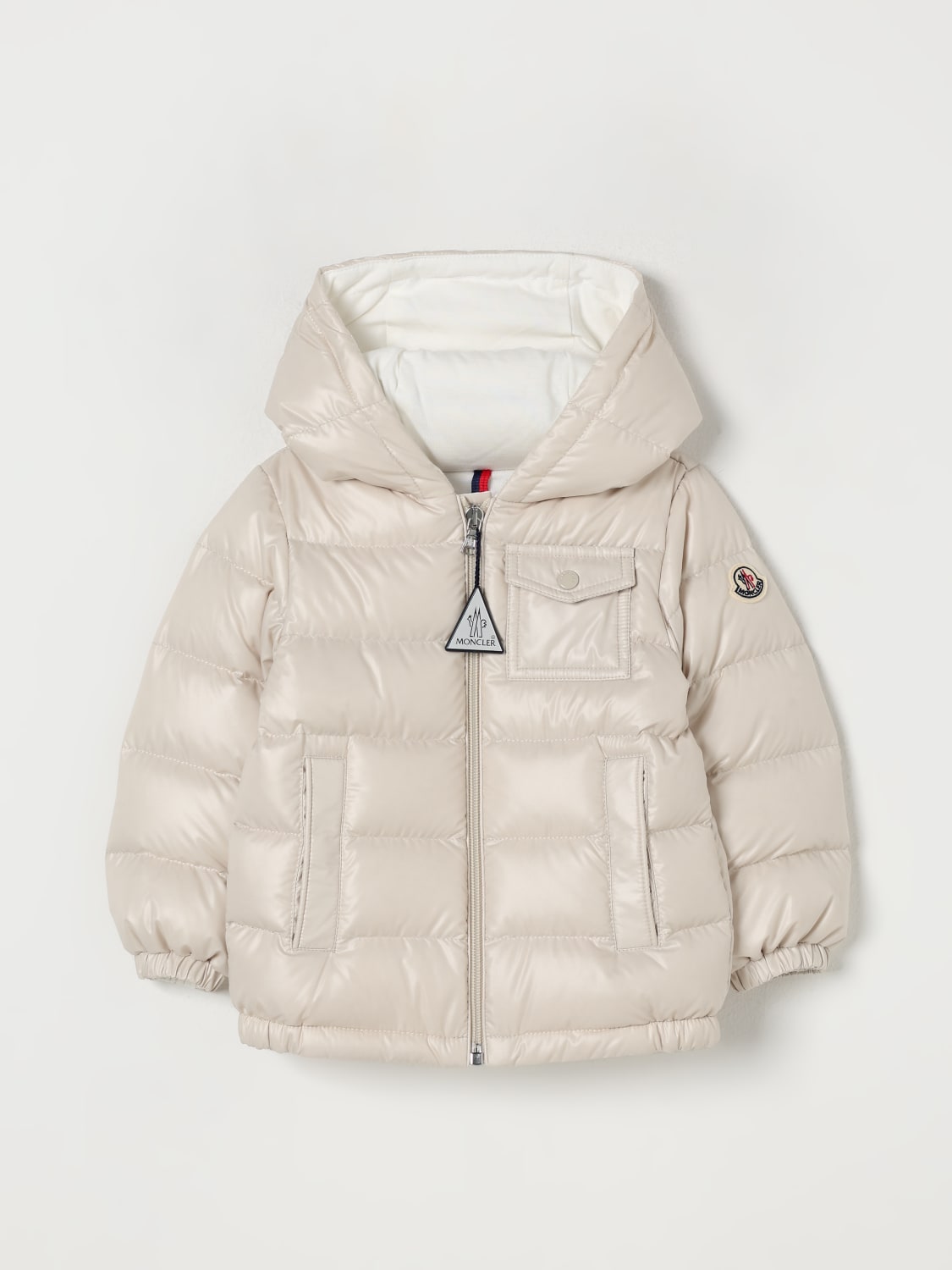 MONCLER JACKET: Jacket kids Moncler, Beige - Img 1