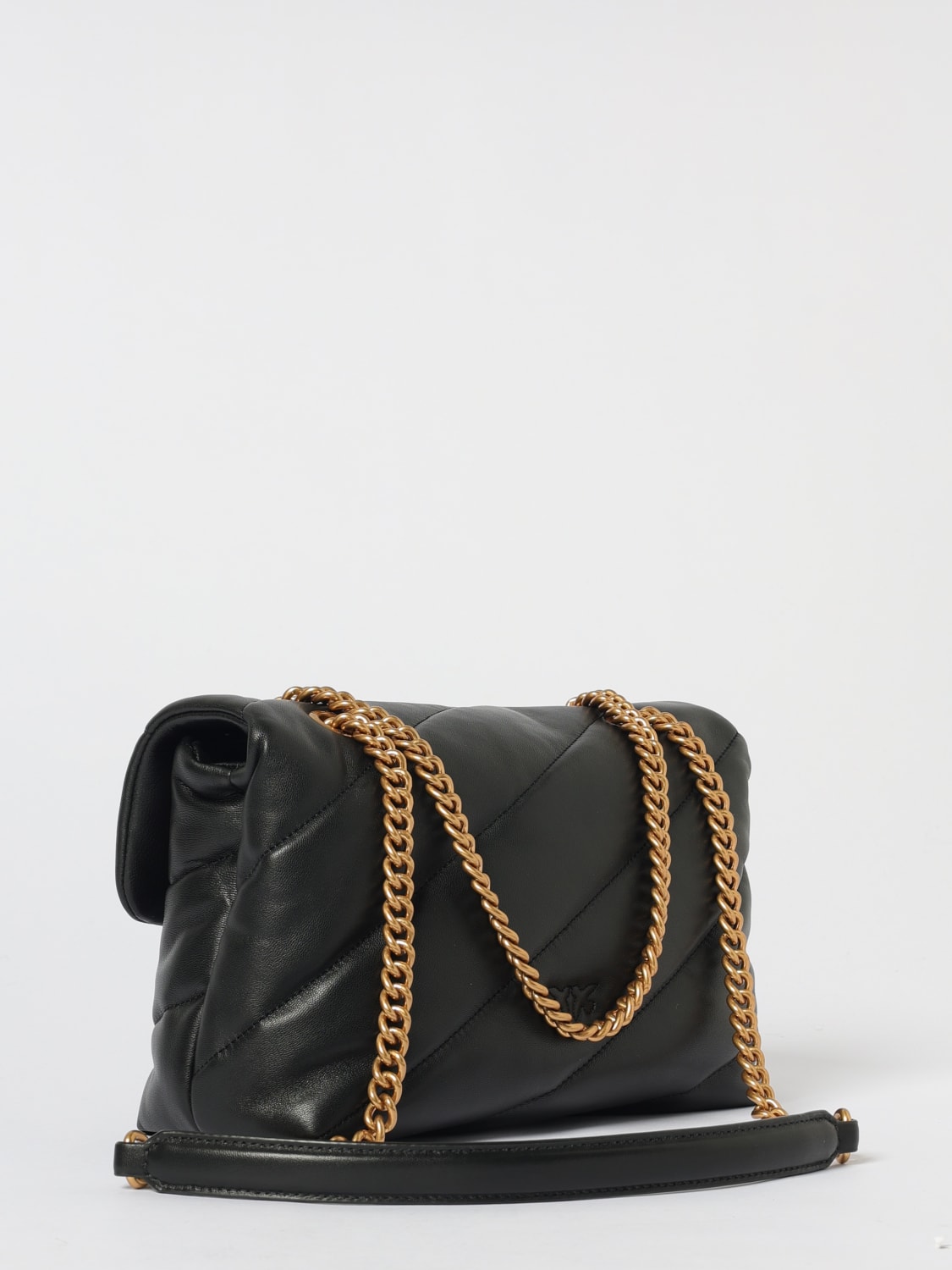 PINKO BORSA A SPALLA: Borsa Love Puff Classic Medium Pinko in nappa matelassè, Nero - Img 2