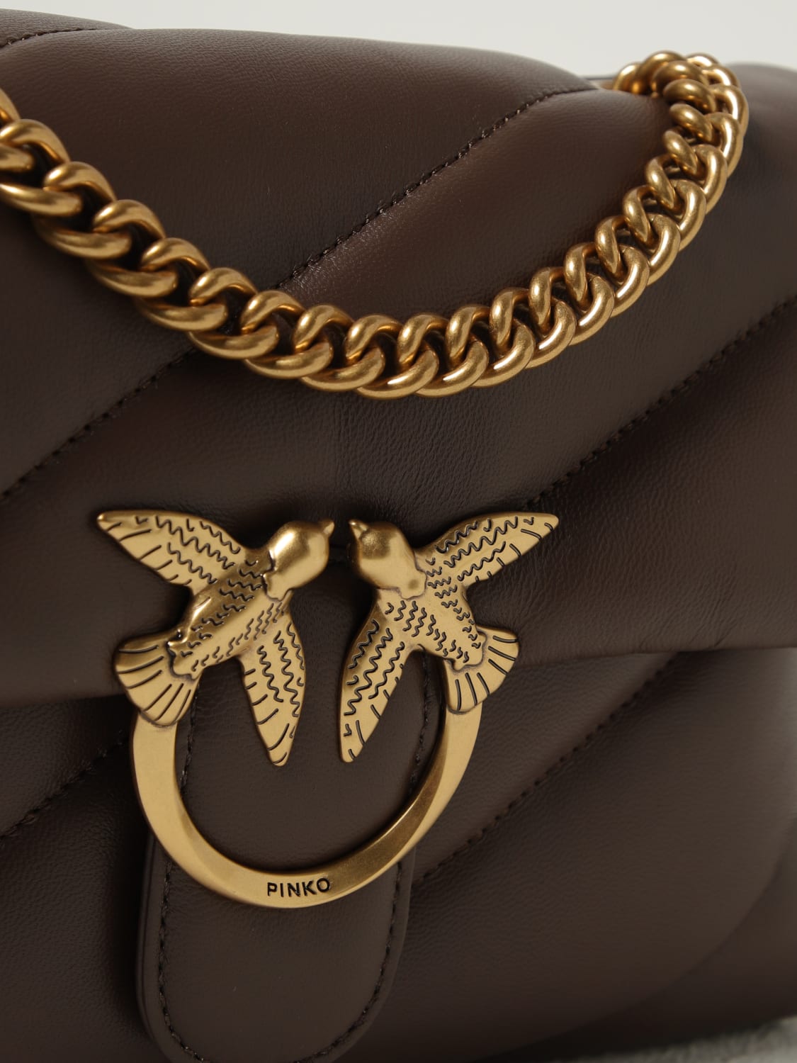 PINKO SAC PORTÉ ÉPAULE: Sac porté épaule femme Pinko, Brun - Img 3