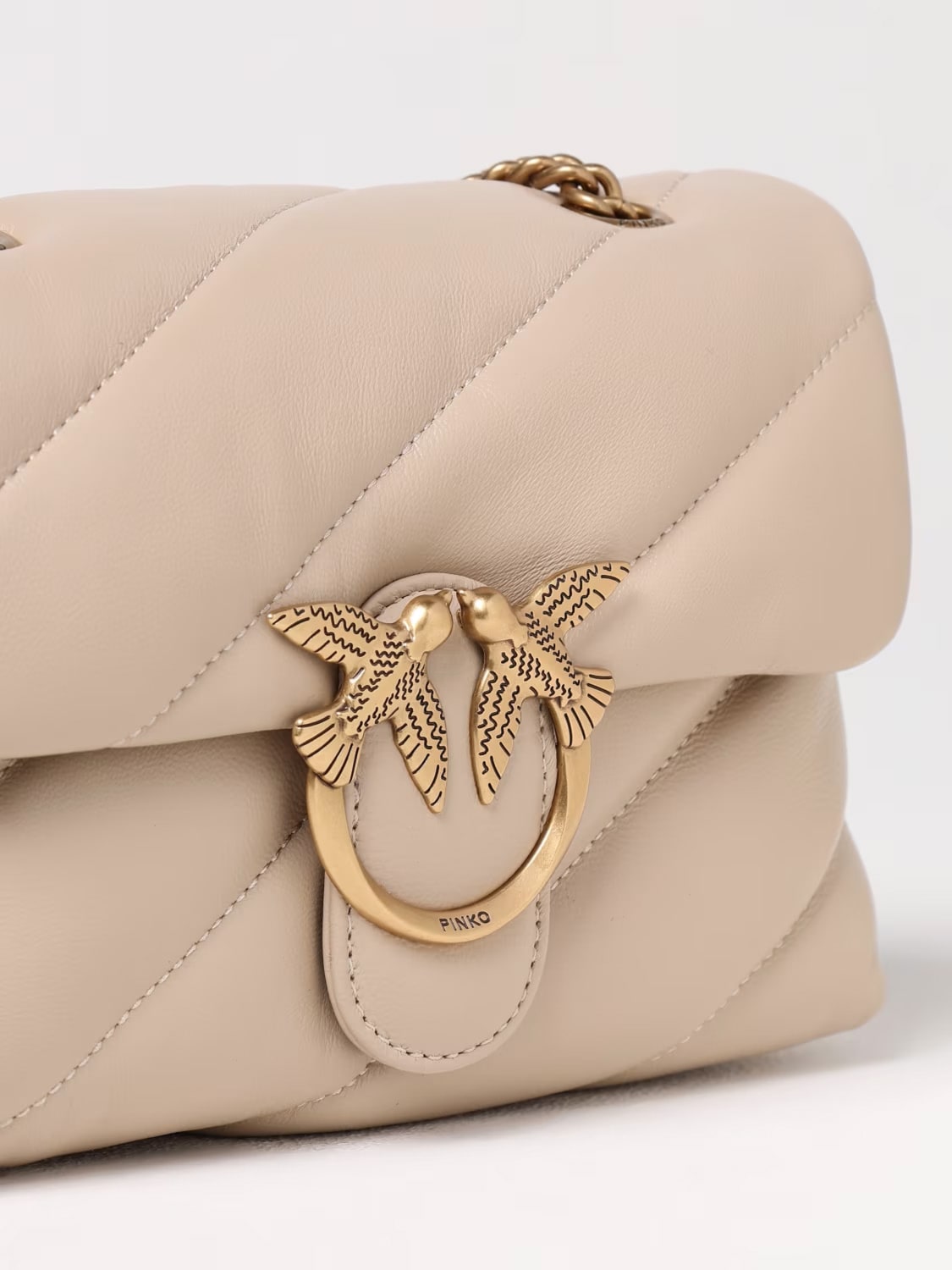 PINKO MINI BAG: Shoulder bag woman Pinko, Beige - Img 3