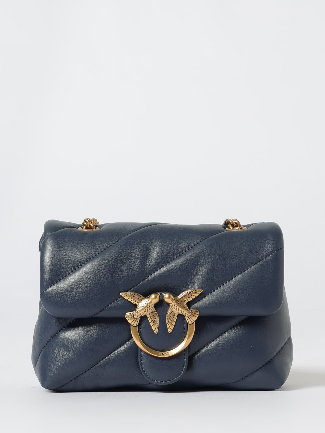 PINKO BORSA MINI: Borsa Love Bag Puff Mini Pinko in nappa matelassè , Indaco - Img 1