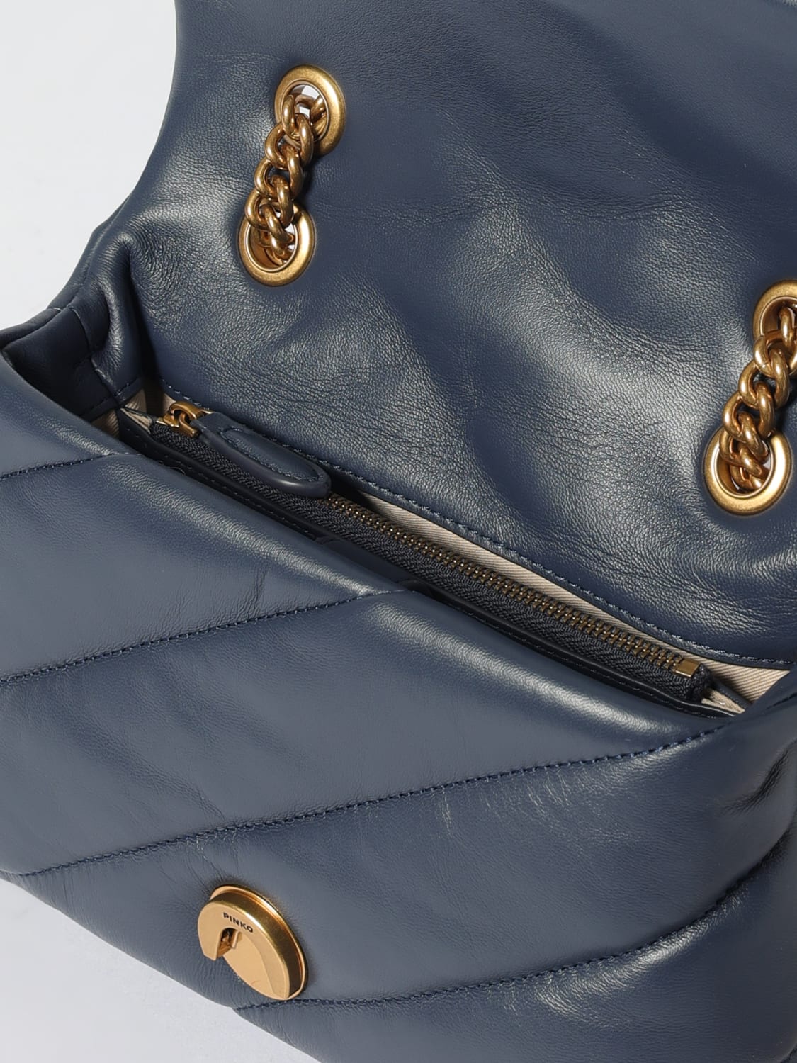 PINKO BORSA MINI: Borsa Love Bag Puff Mini Pinko in nappa matelassè , Indaco - Img 3