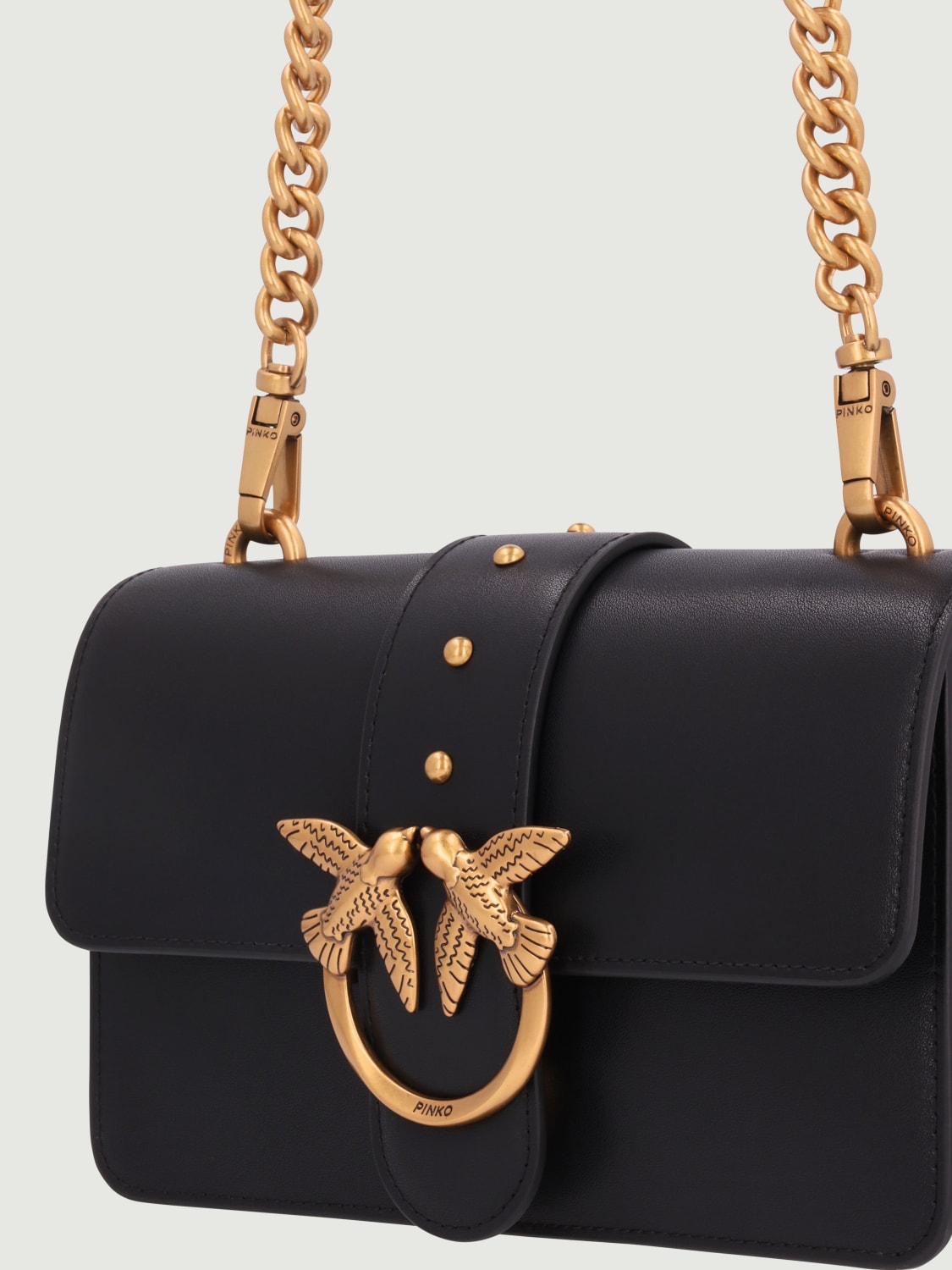 PINKO BORSA MINI: Borsa Love One Classic Mini Pinko in pelle , Nero - Img 3