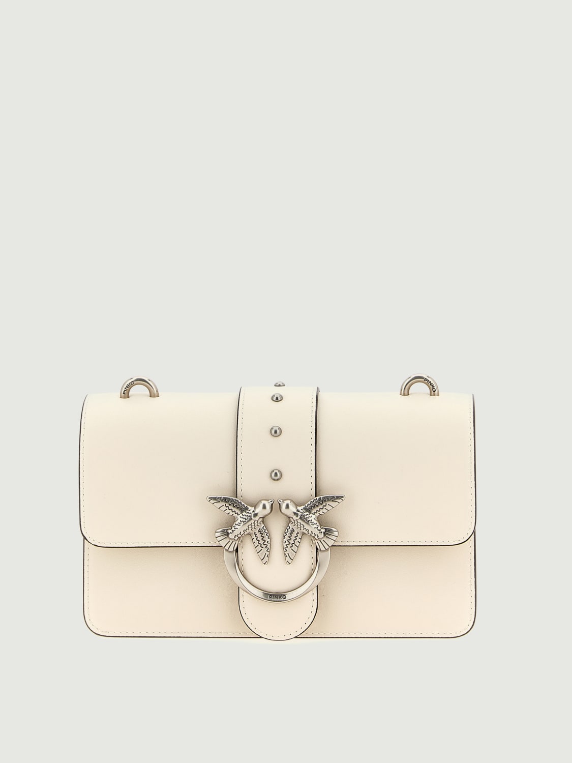 PINKO BORSA MINI: Borsa Love One Classic Mini Pinko in pelle , Bianco 1 - Img 1