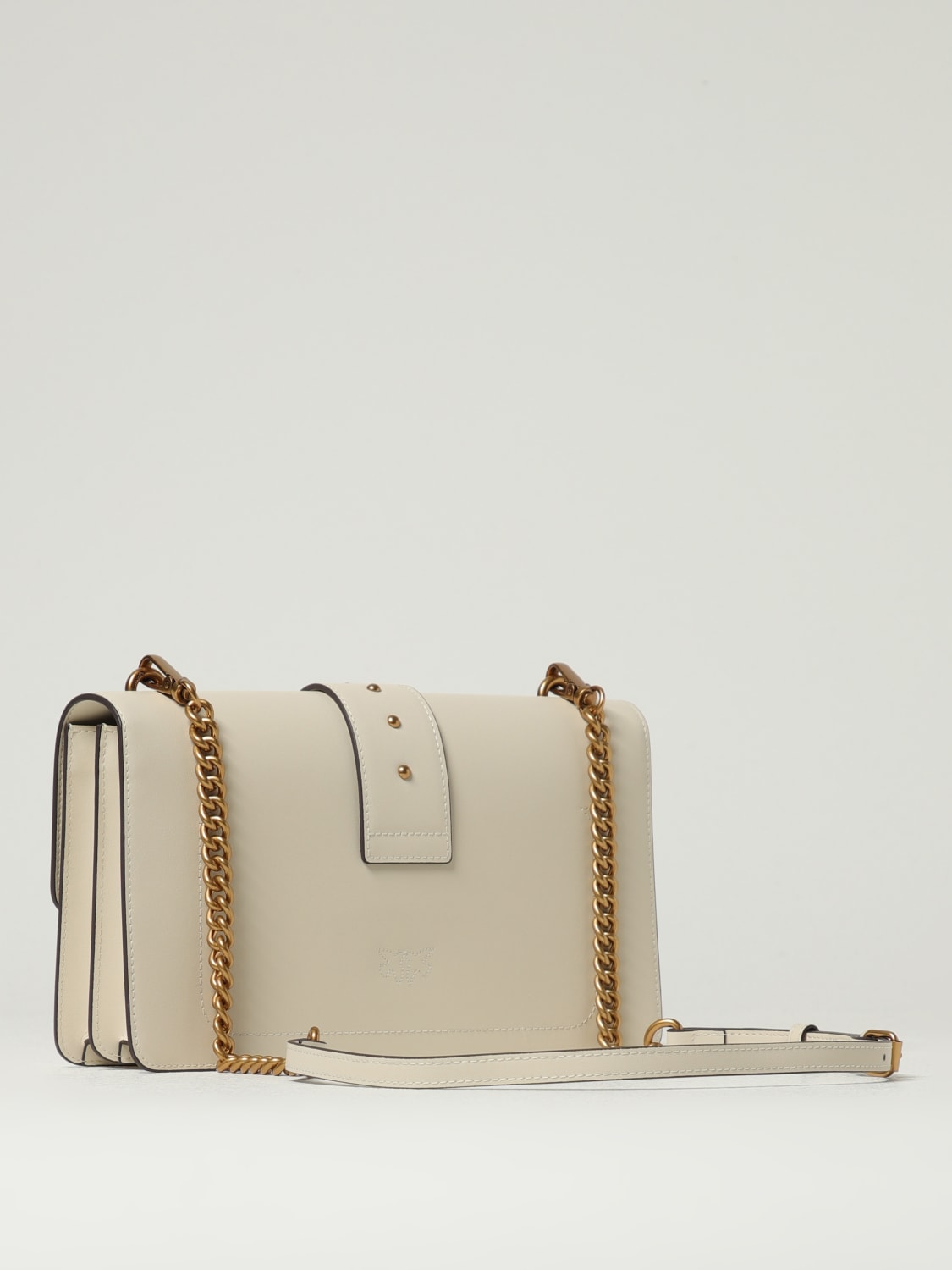 PINKO BORSA A SPALLA: Borsa Love One Classic Pinko in pelle , Bianco - Img 2