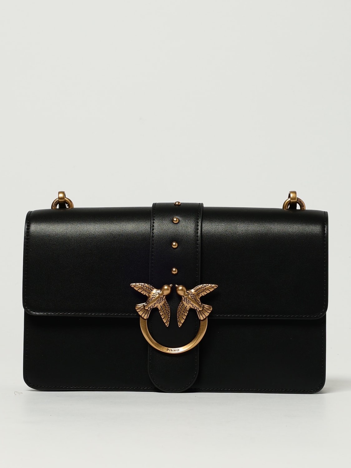 PINKO BORSA A SPALLA: Borsa Love One Classic Pinko in pelle , Nero - Img 1