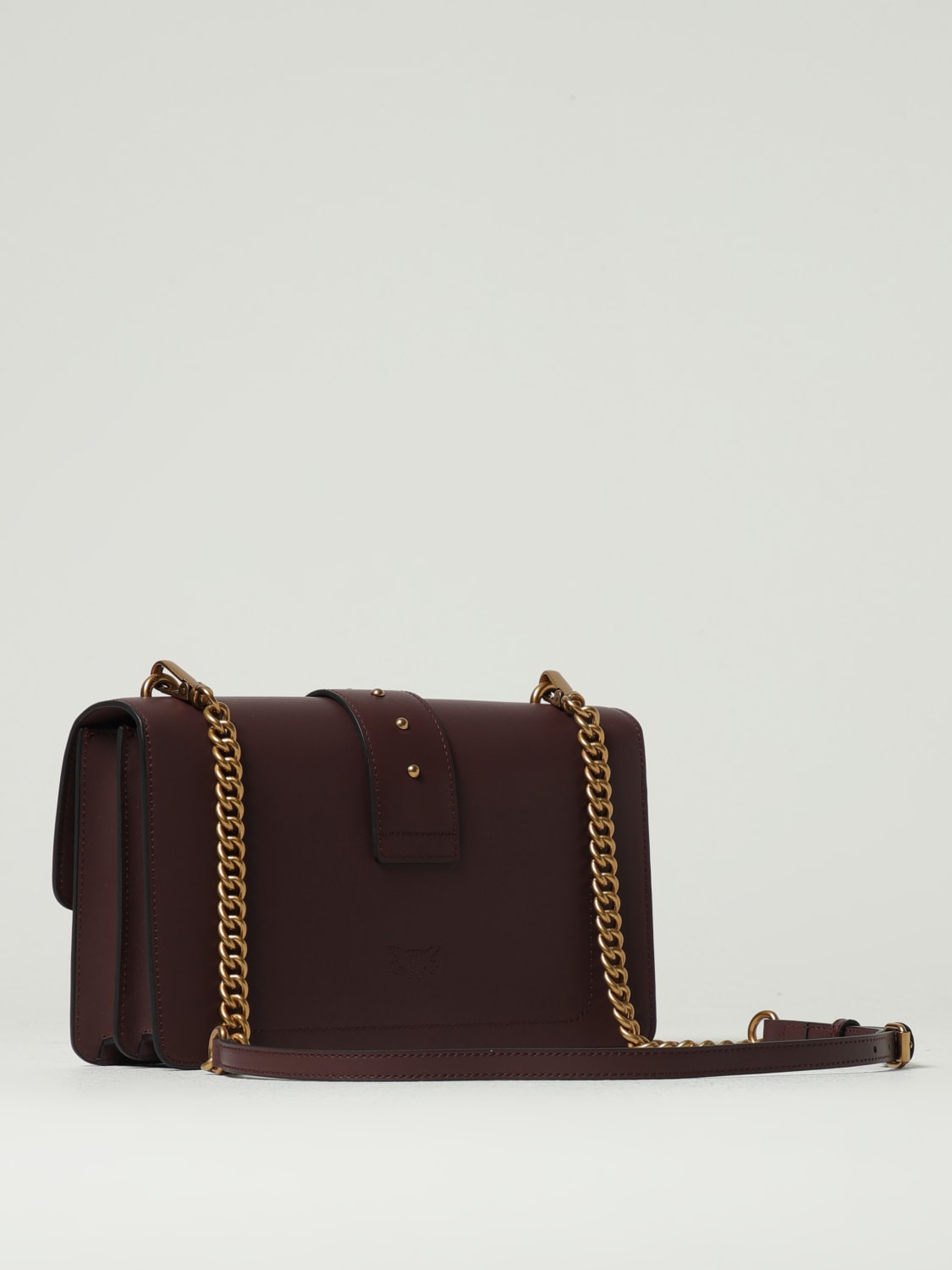 PINKO BORSA A SPALLA: Borsa Love One Classic Pinko in pelle , Marrone - Img 2
