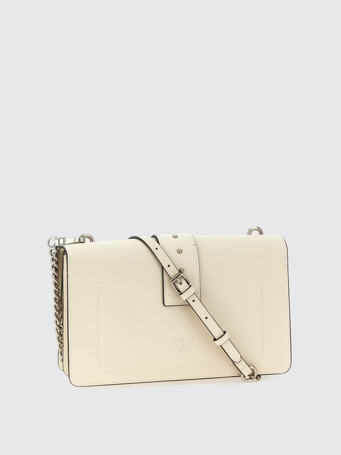 PINKO BORSA A SPALLA: Borsa Love One Classic Pinko in pelle , Bianco 2 - Img 2