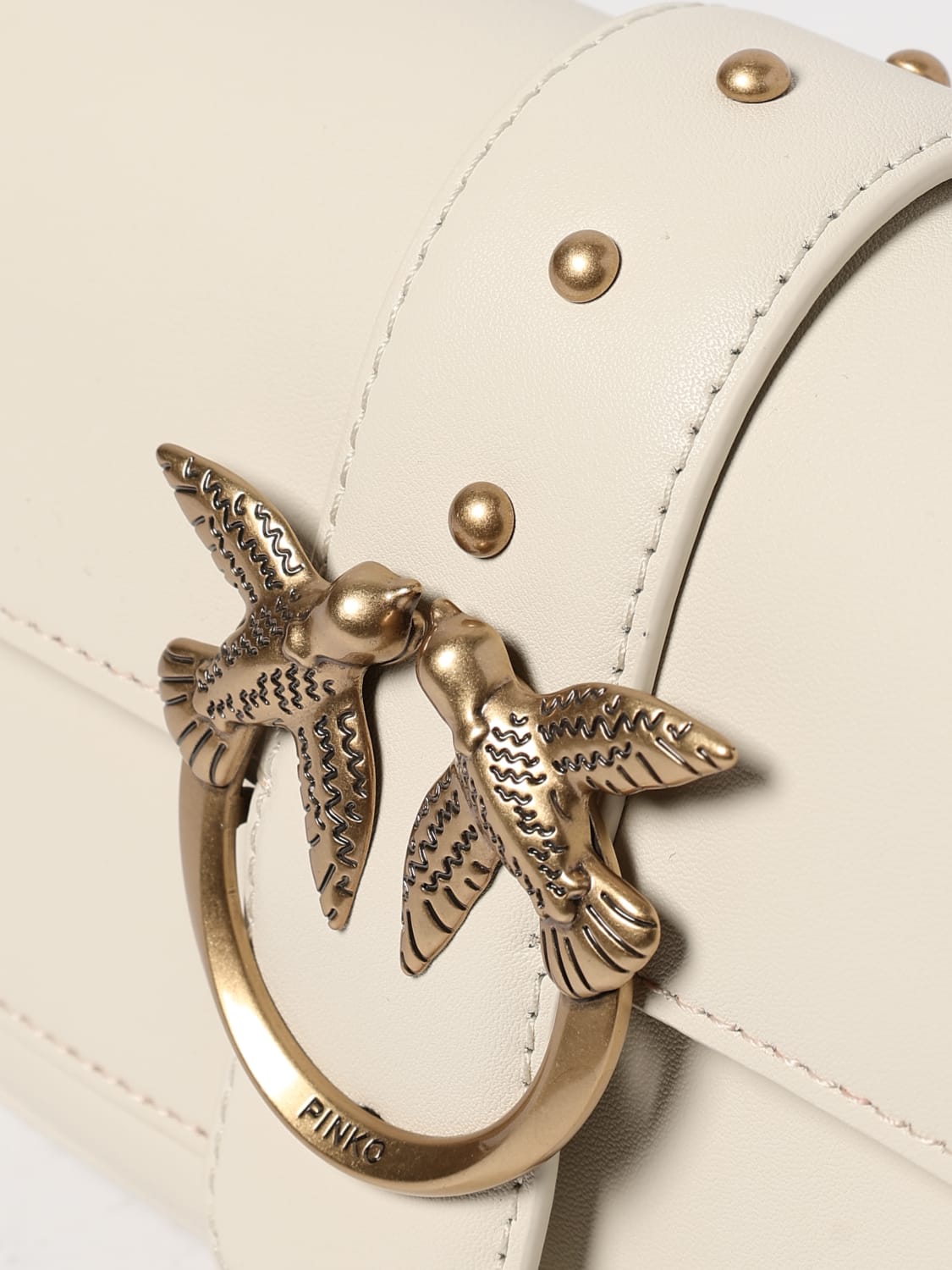 PINKO BORSA MINI: Borsa Love One Mini Pinko in pelle , Bianco - Img 3