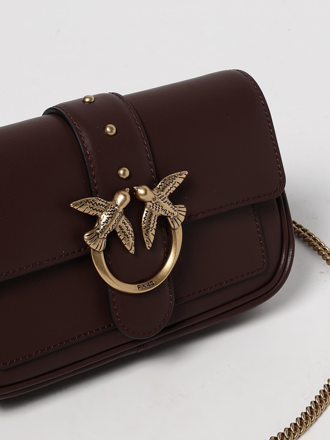 PINKO MINI BAG: Shoulder bag woman Pinko, Brown - Img 3