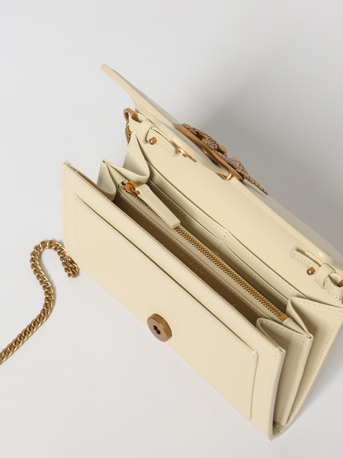 PINKO PORTAFOGLIO: Portafoglio Love Bag Simply Pinko in pelle , Bianco - Img 3