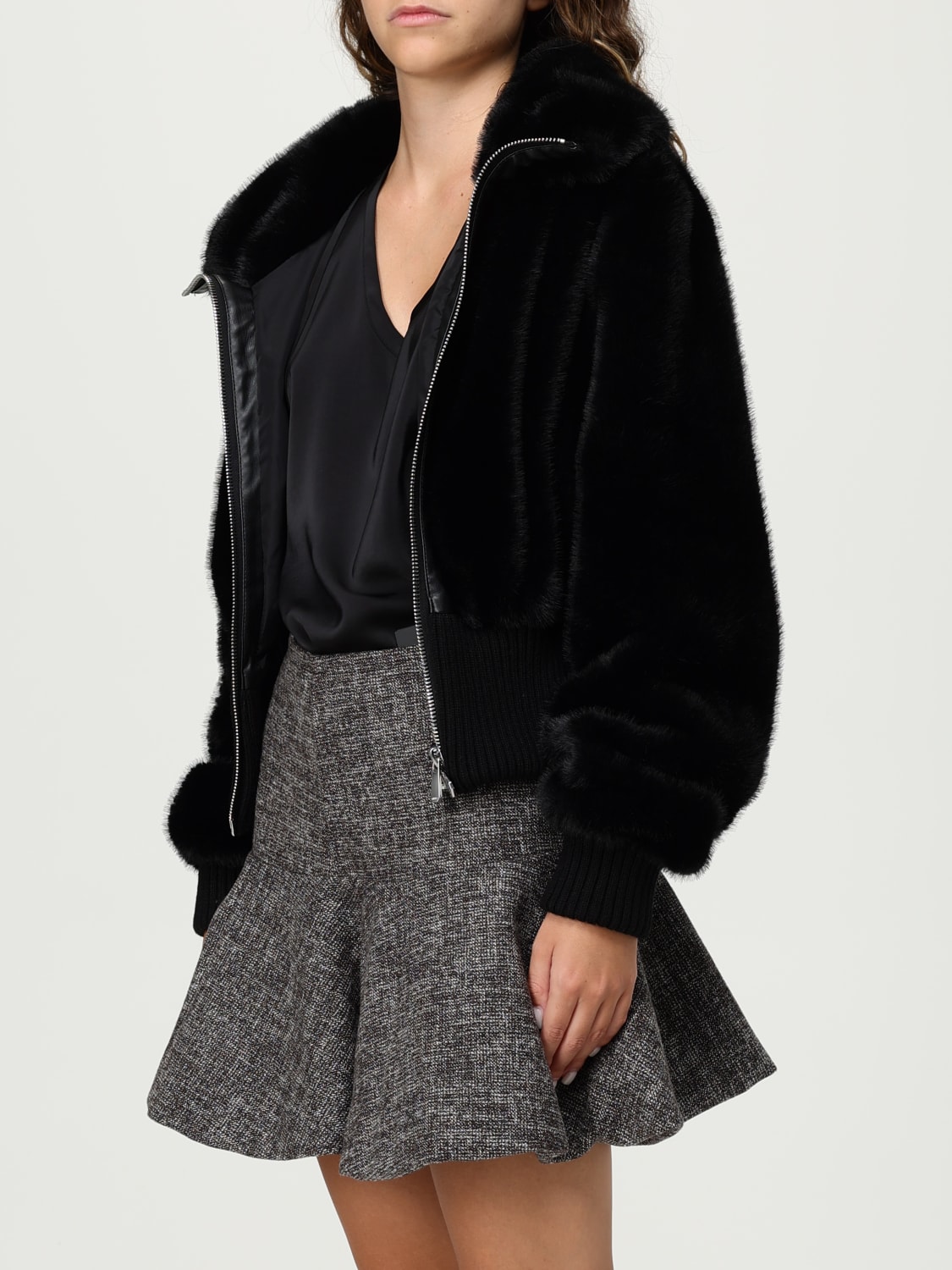 PINKO FUR COAT: Jacket woman Pinko, Black - Img 3
