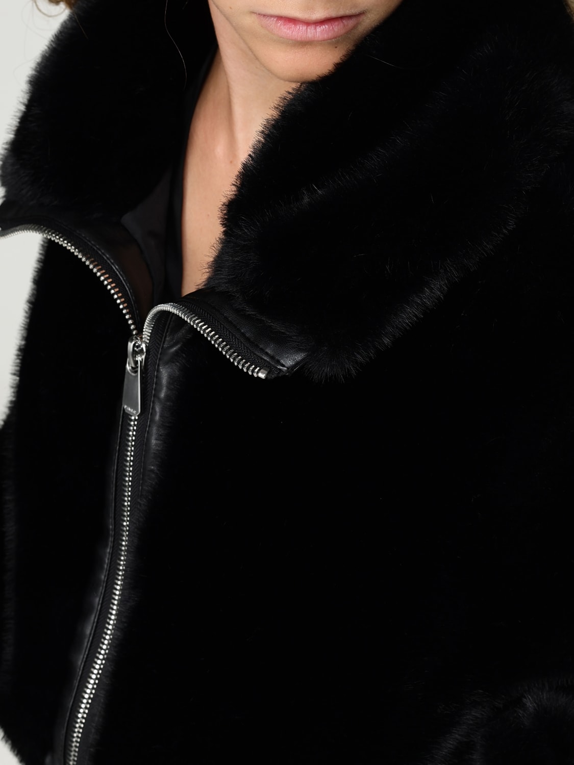 PINKO FUR COAT: Jacket woman Pinko, Black - Img 4