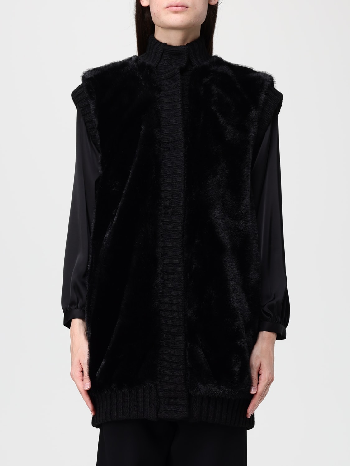 PINKO FUR COAT: Jacket woman Pinko, Black - Img 1