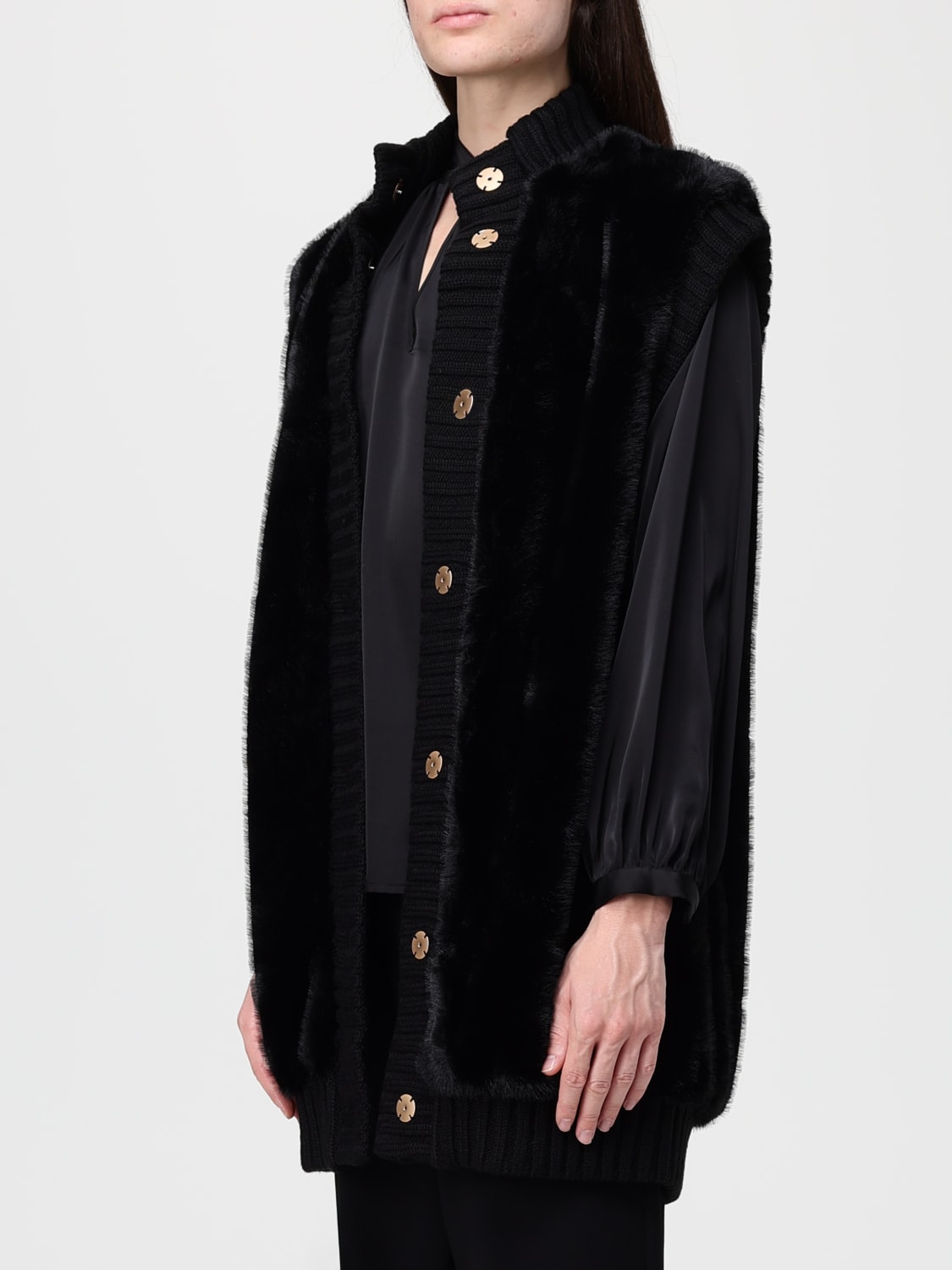 PINKO FUR COAT: Jacket woman Pinko, Black - Img 3