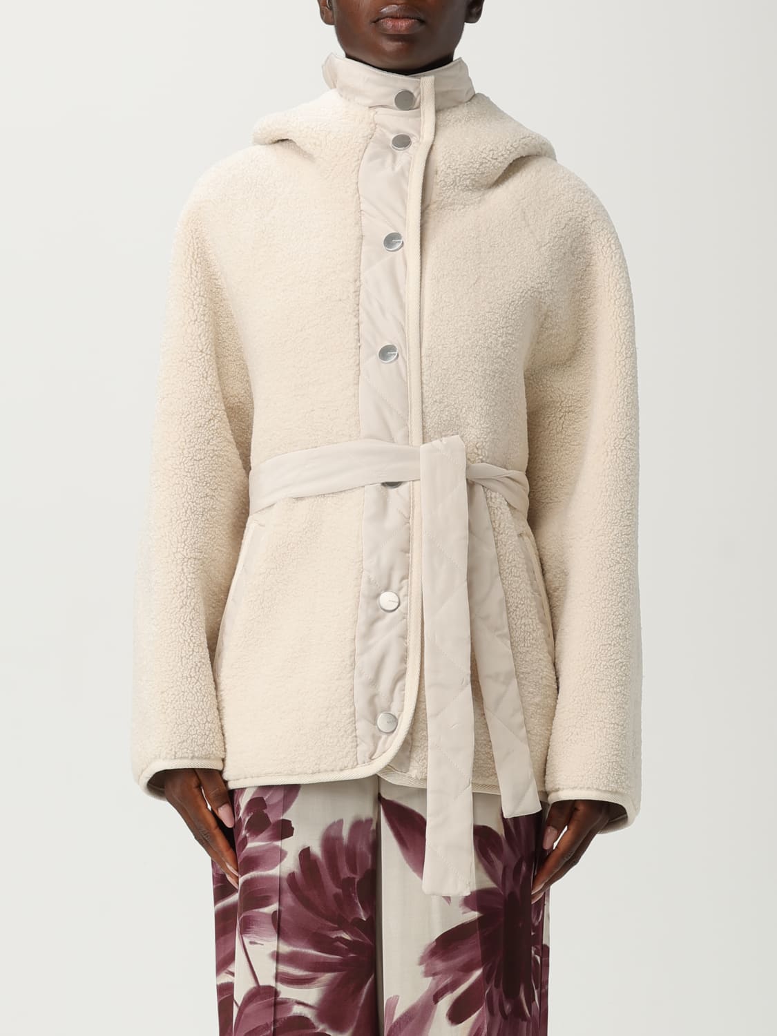 PINKO GIACCA: Cabana Pinko in shearling , Bianco - Img 1