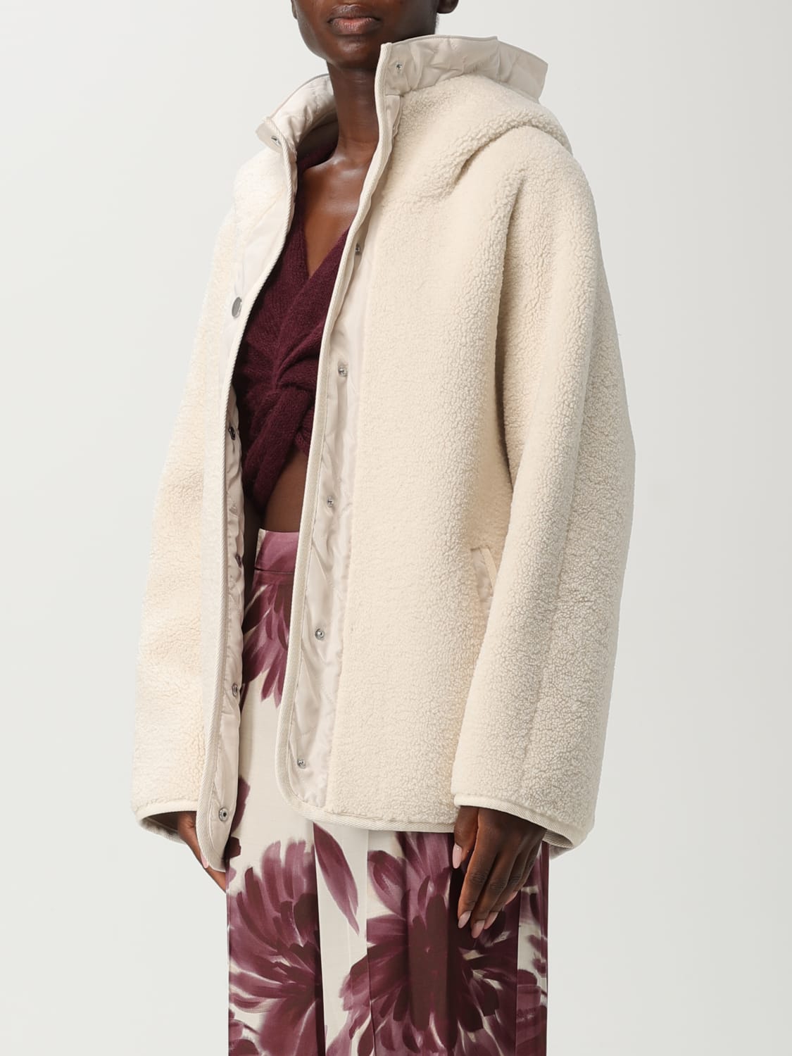 PINKO GIACCA: Cabana Pinko in shearling , Bianco - Img 3