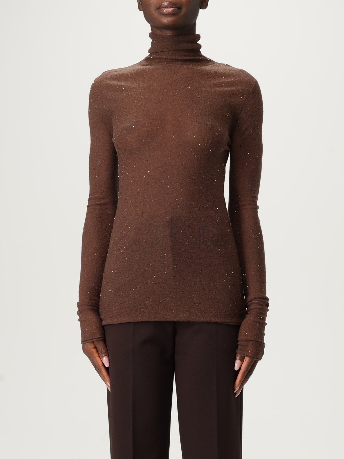 PINKO SWEATER: Sweater woman Pinko, Brown - Img 1