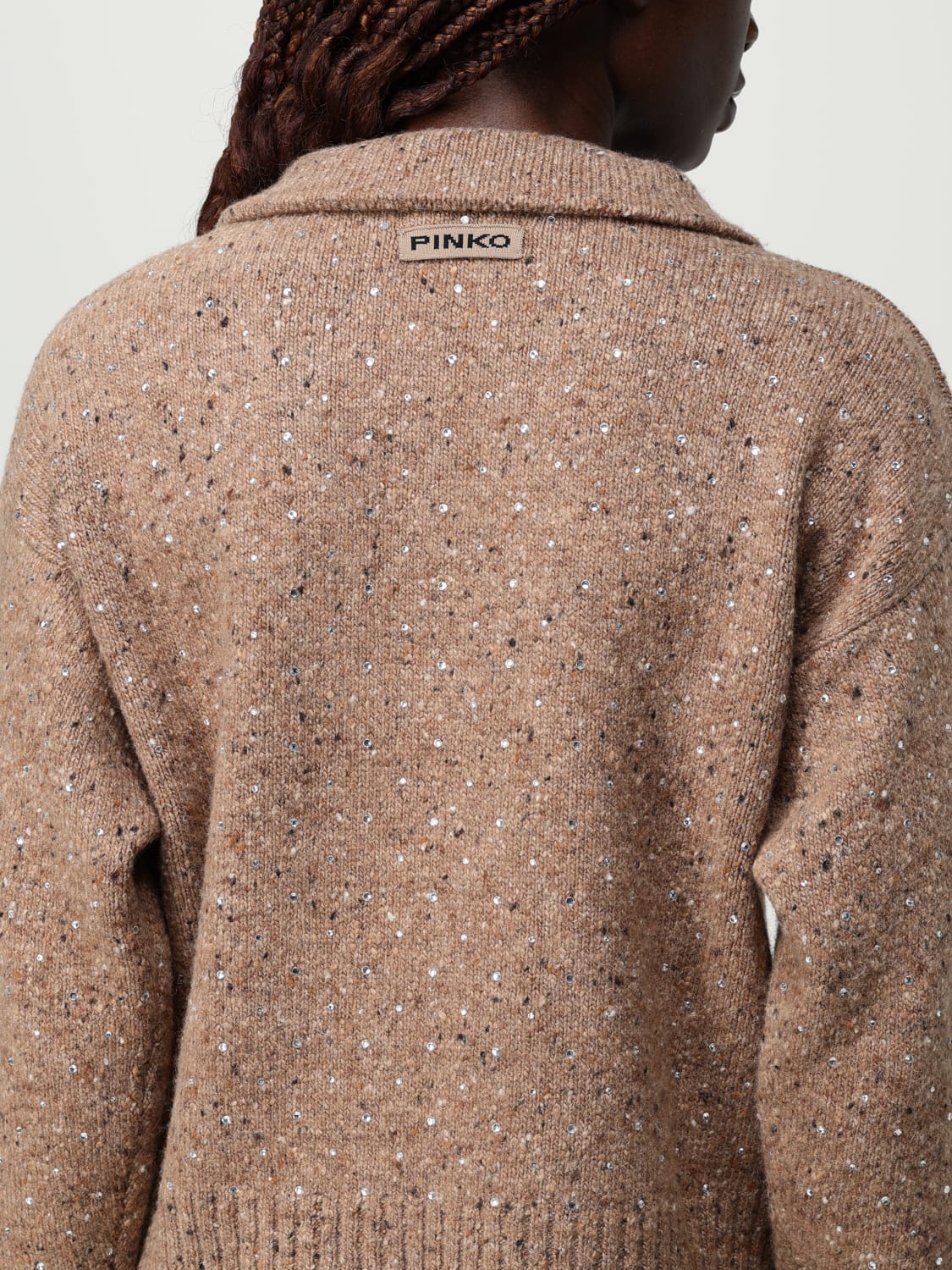 PINKO POLO SHIRT: Sweater woman Pinko, Camel - Img 3