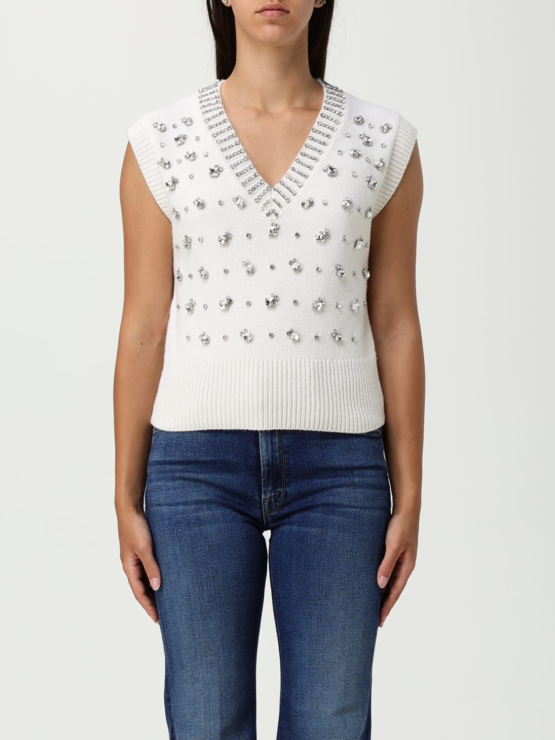 PINKO CHALECO: Jersey mujer Pinko, Blanco - Img 1