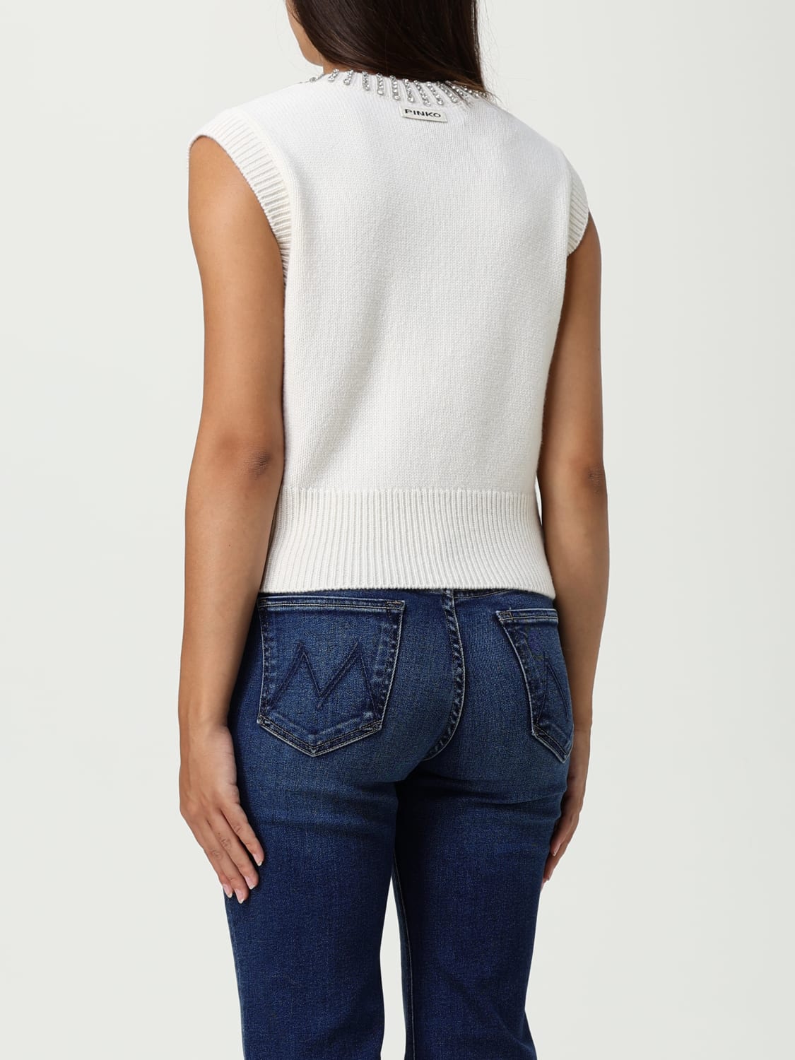 PINKO CHALECO: Jersey mujer Pinko, Blanco - Img 2