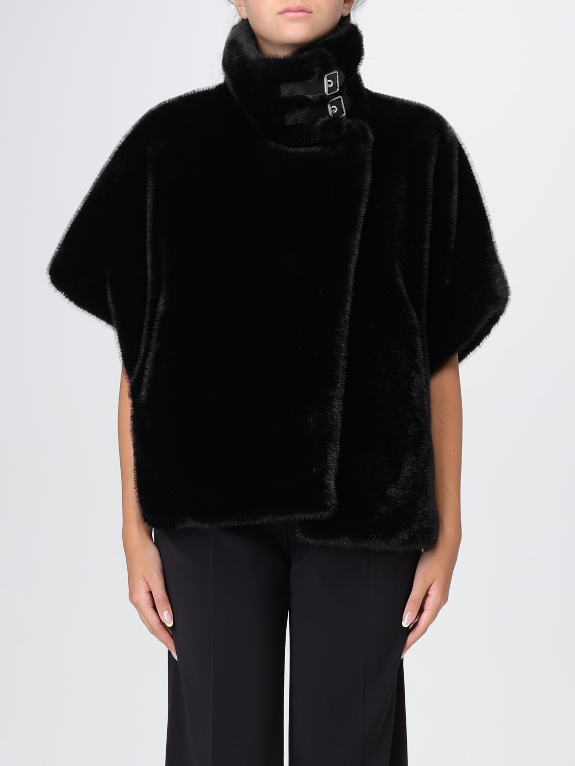 PINKO ABRIGO DE PIEL: Abrigo mujer Pinko, Negro - Img 1