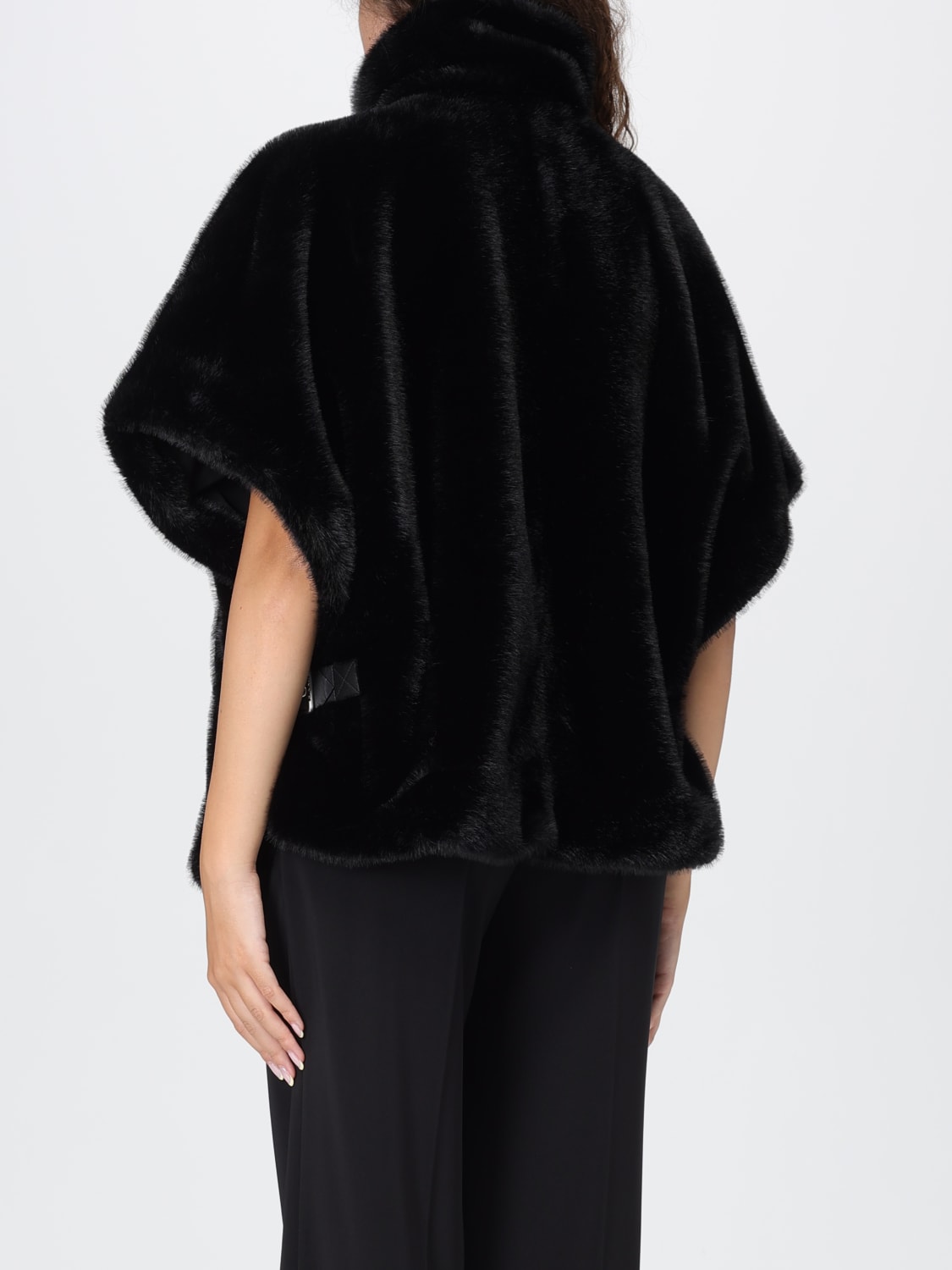 PINKO ABRIGO DE PIEL: Abrigo mujer Pinko, Negro - Img 2