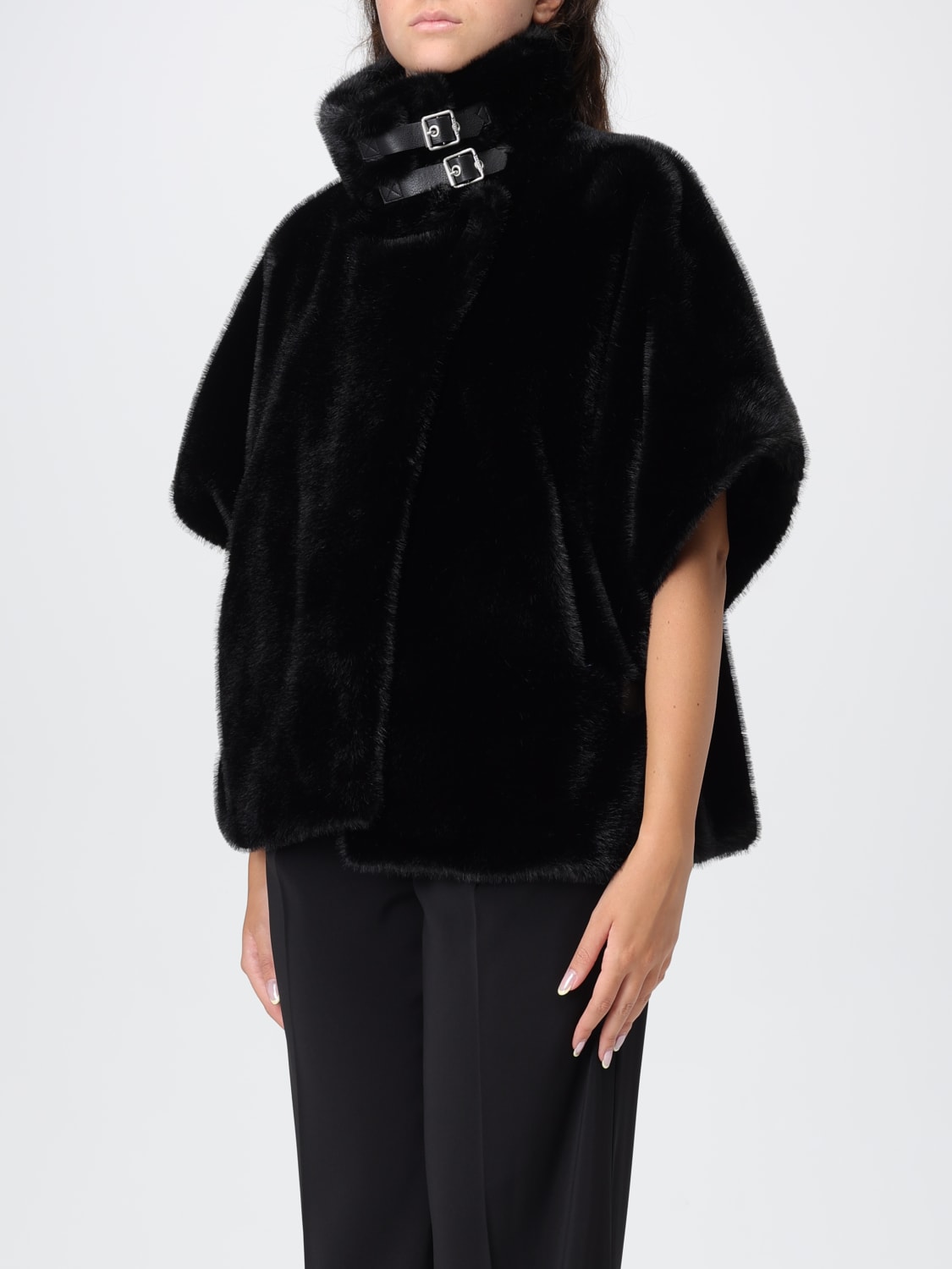 PINKO ABRIGO DE PIEL: Abrigo mujer Pinko, Negro - Img 3