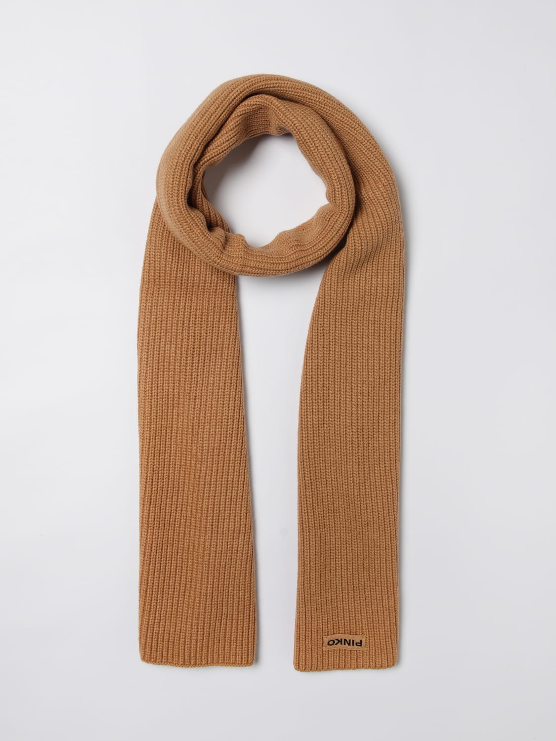 PINKO SCIARPA: Sciarpa Pinko in misto lana a coste, Beige - Img 2