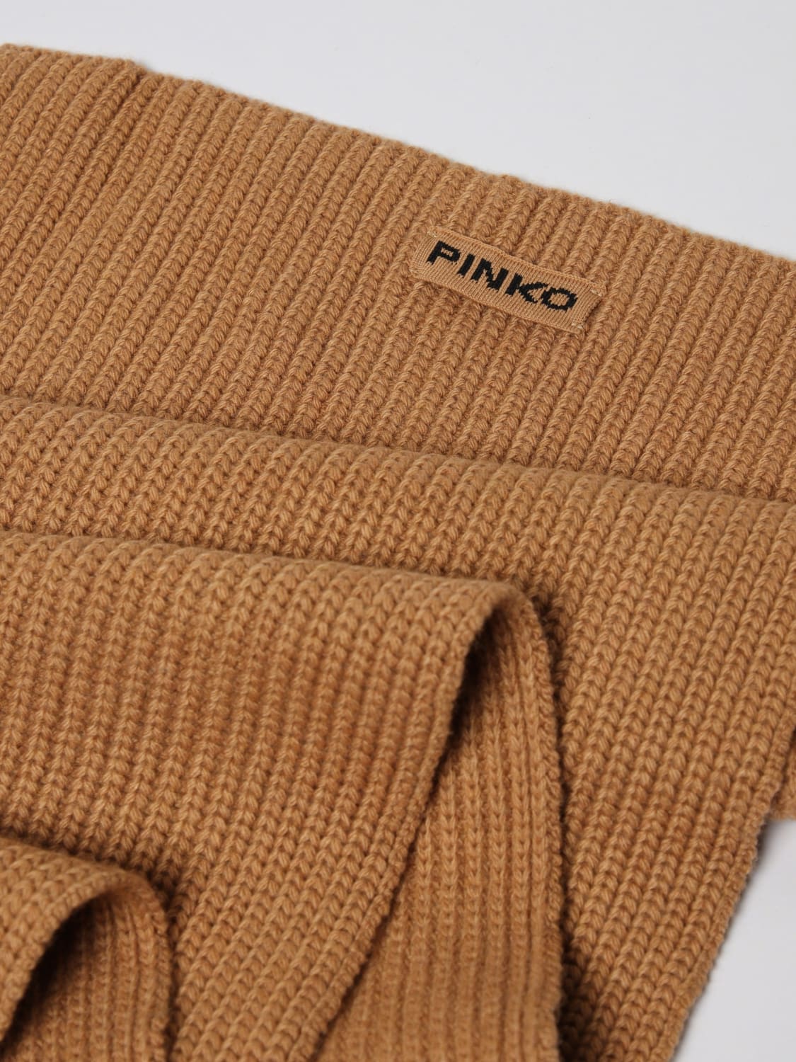 PINKO SCIARPA: Sciarpa Pinko in misto lana a coste, Beige - Img 3