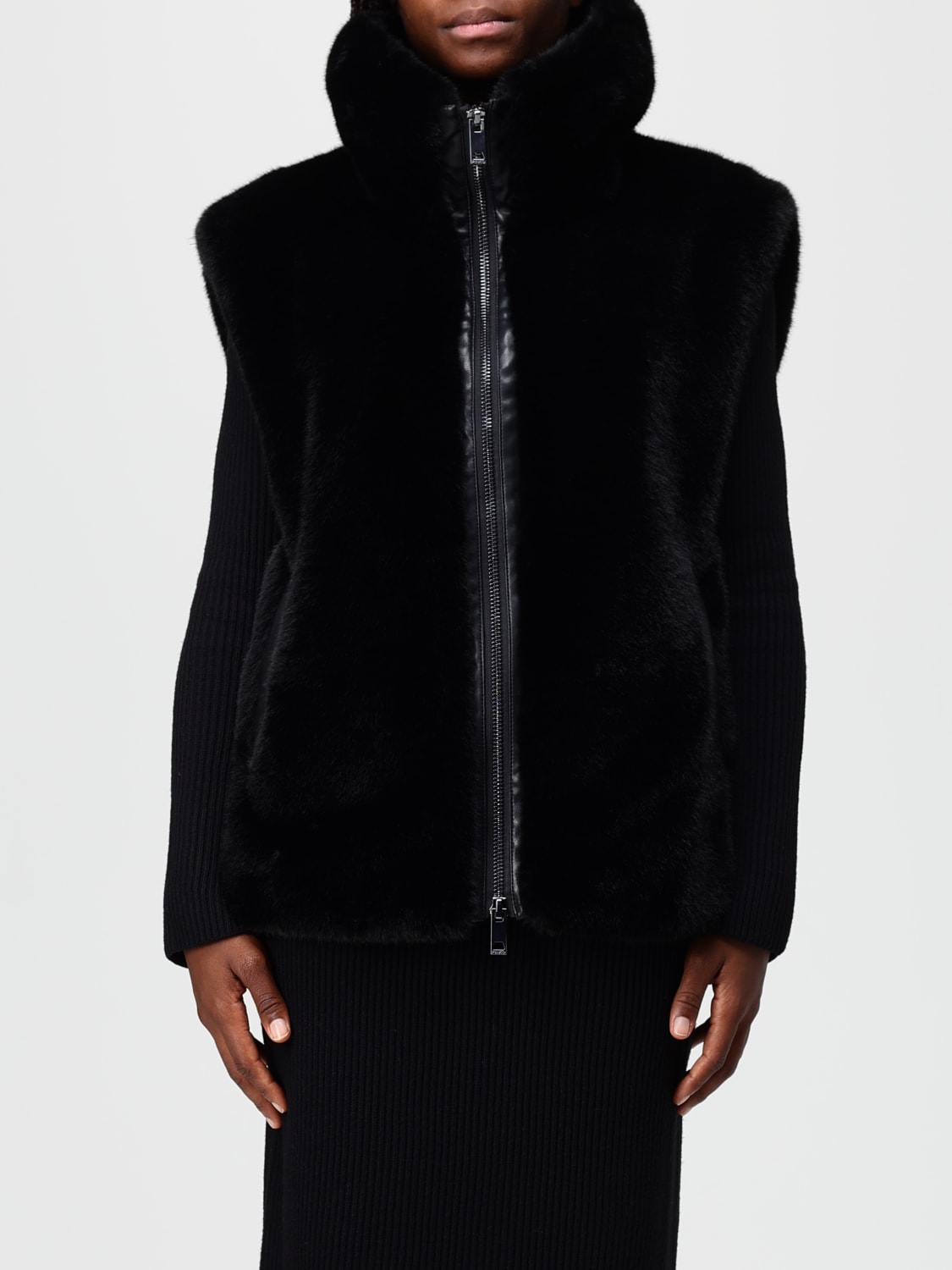 PINKO PELZMANTEL: Jacke damen Pinko, Schwarz - Img 1