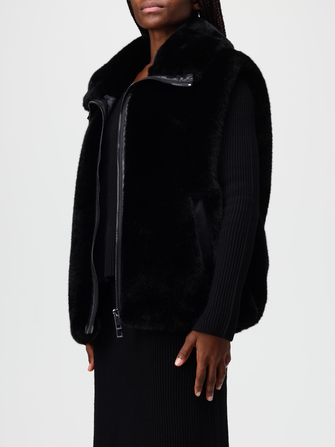 PINKO PELZMANTEL: Jacke damen Pinko, Schwarz - Img 3