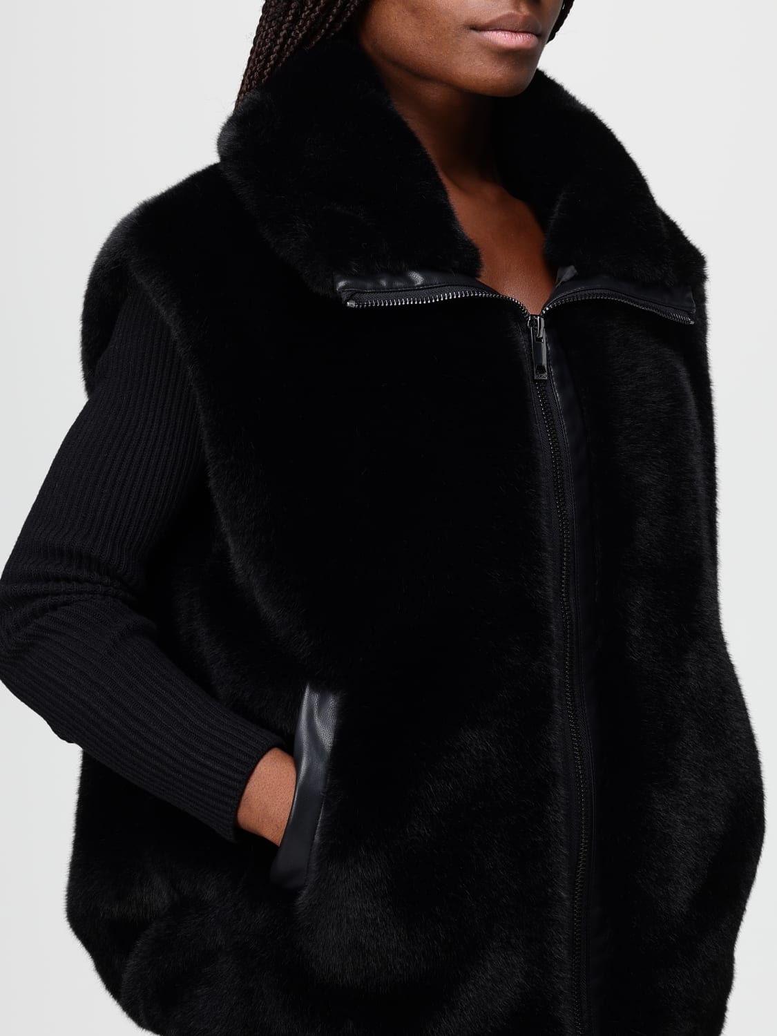 PINKO PELZMANTEL: Jacke damen Pinko, Schwarz - Img 4