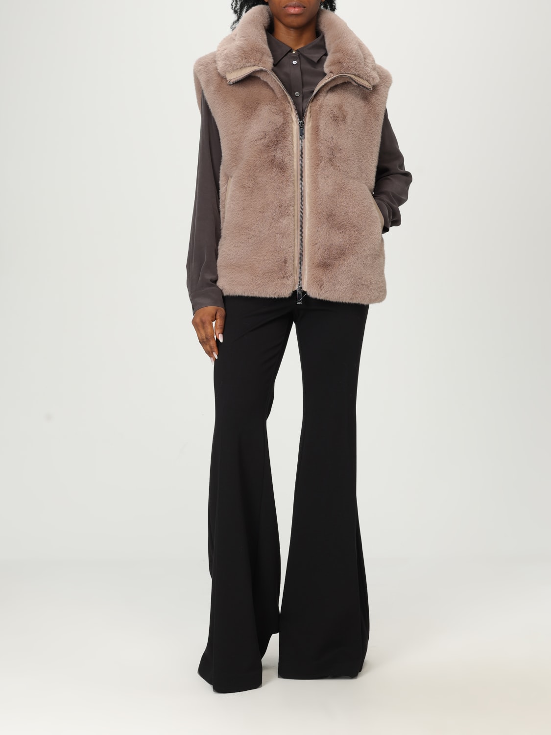 PINKO PELLICCIA: Gilet Pinko in pelliccia sintetica, Beige - Img 2