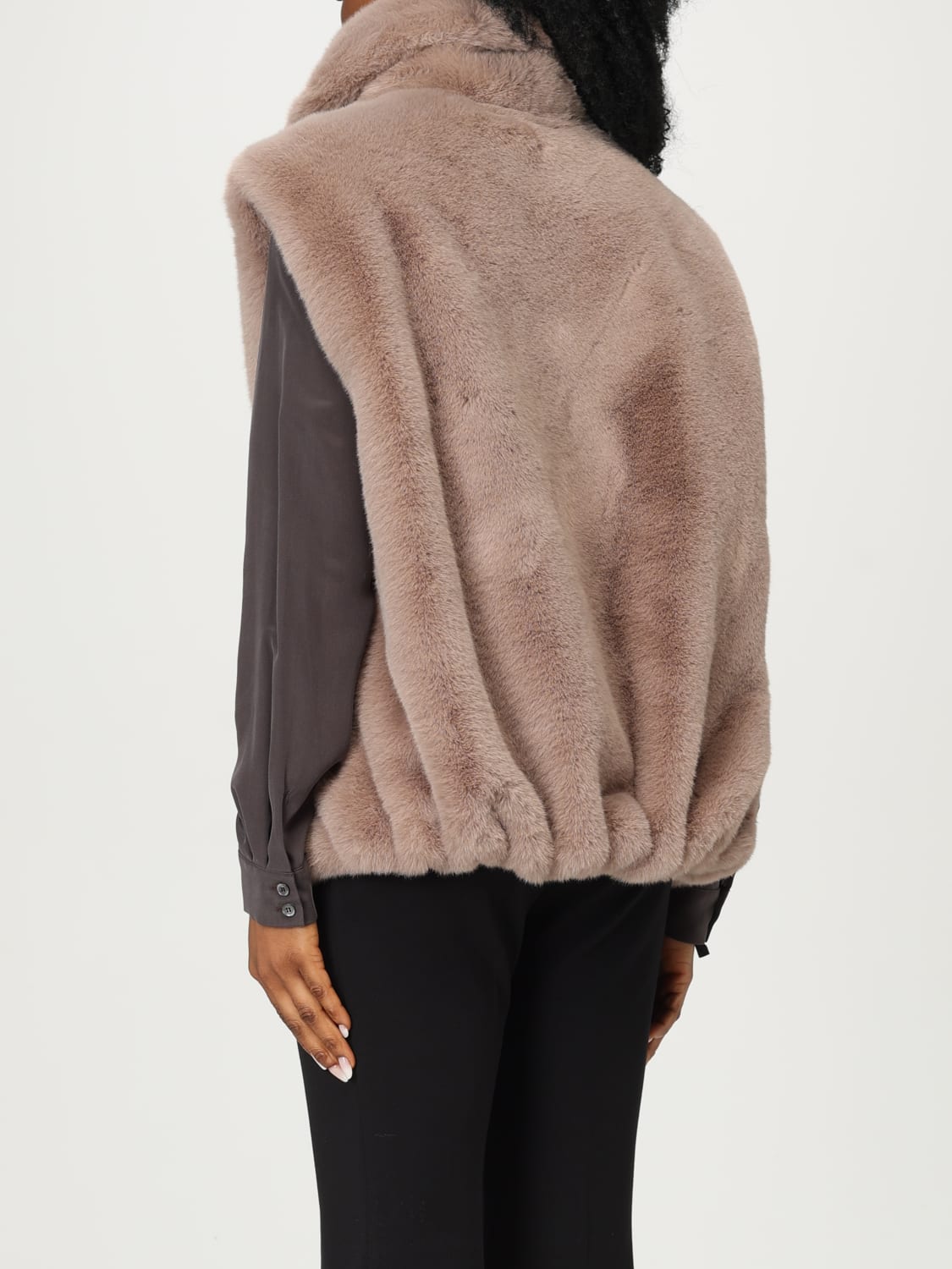 PINKO PELLICCIA: Gilet Pinko in pelliccia sintetica, Beige - Img 3