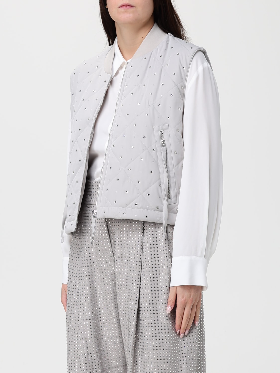 PINKO CHALECO: Chaqueta mujer Pinko, Gris - Img 3