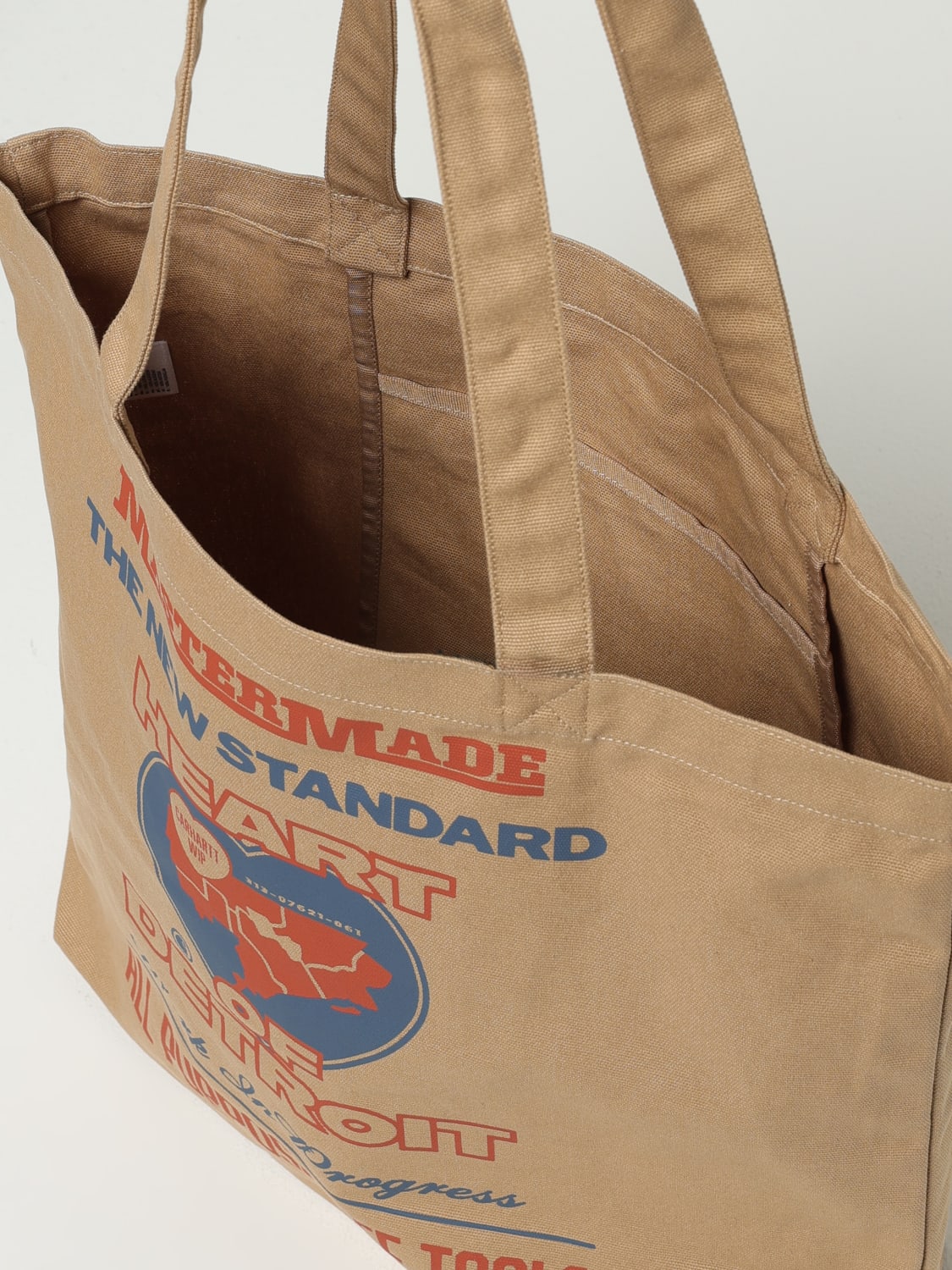 CARHARTT WIP BORSA: Borsa Tote in canvas 'dearborn' uncoated' Carhartt Wip, Beige - Img 3