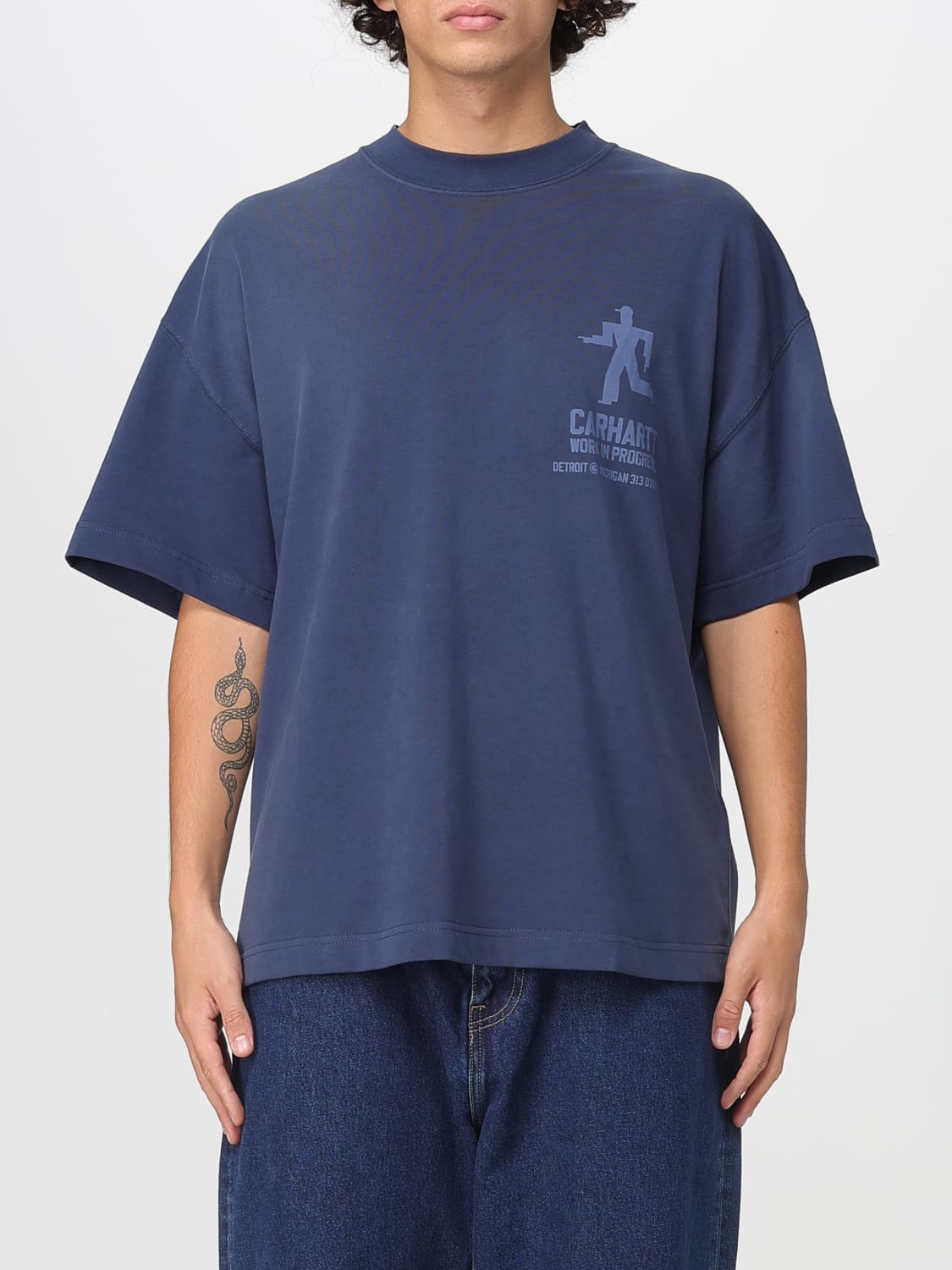 CARHARTT WIP T-SHIRT: T-shirt men Carhartt Wip, Blue - Img 1