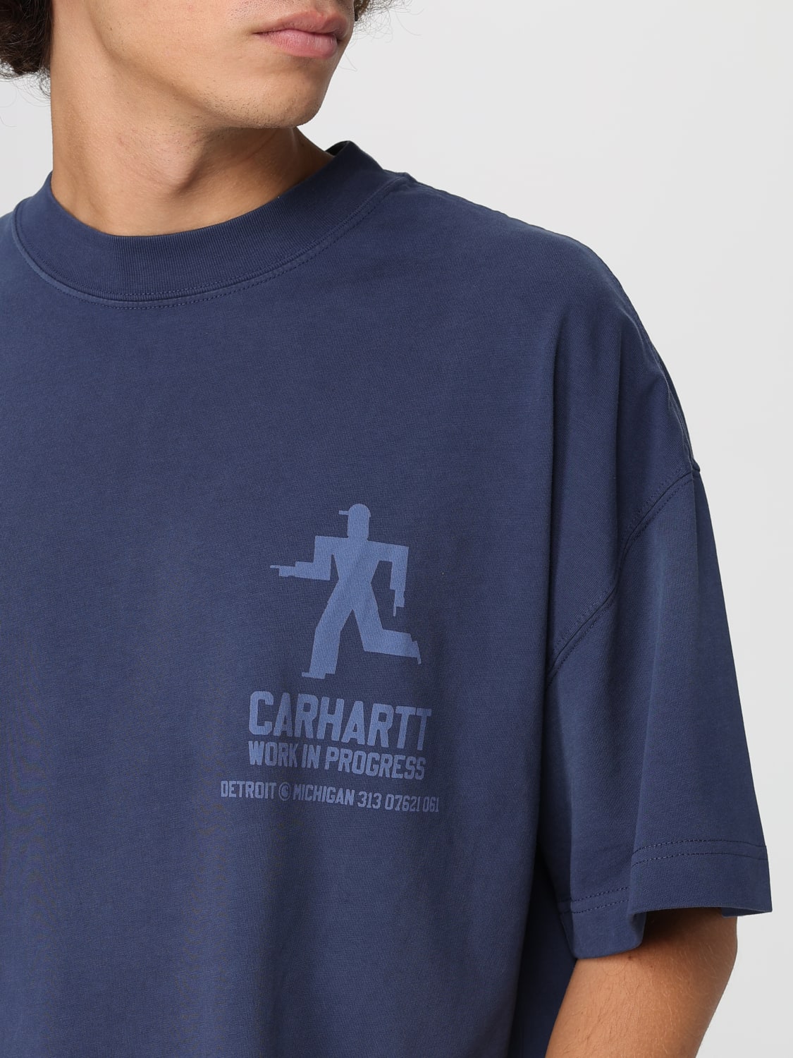 CARHARTT WIP T-SHIRT: T-shirt men Carhartt Wip, Blue - Img 4